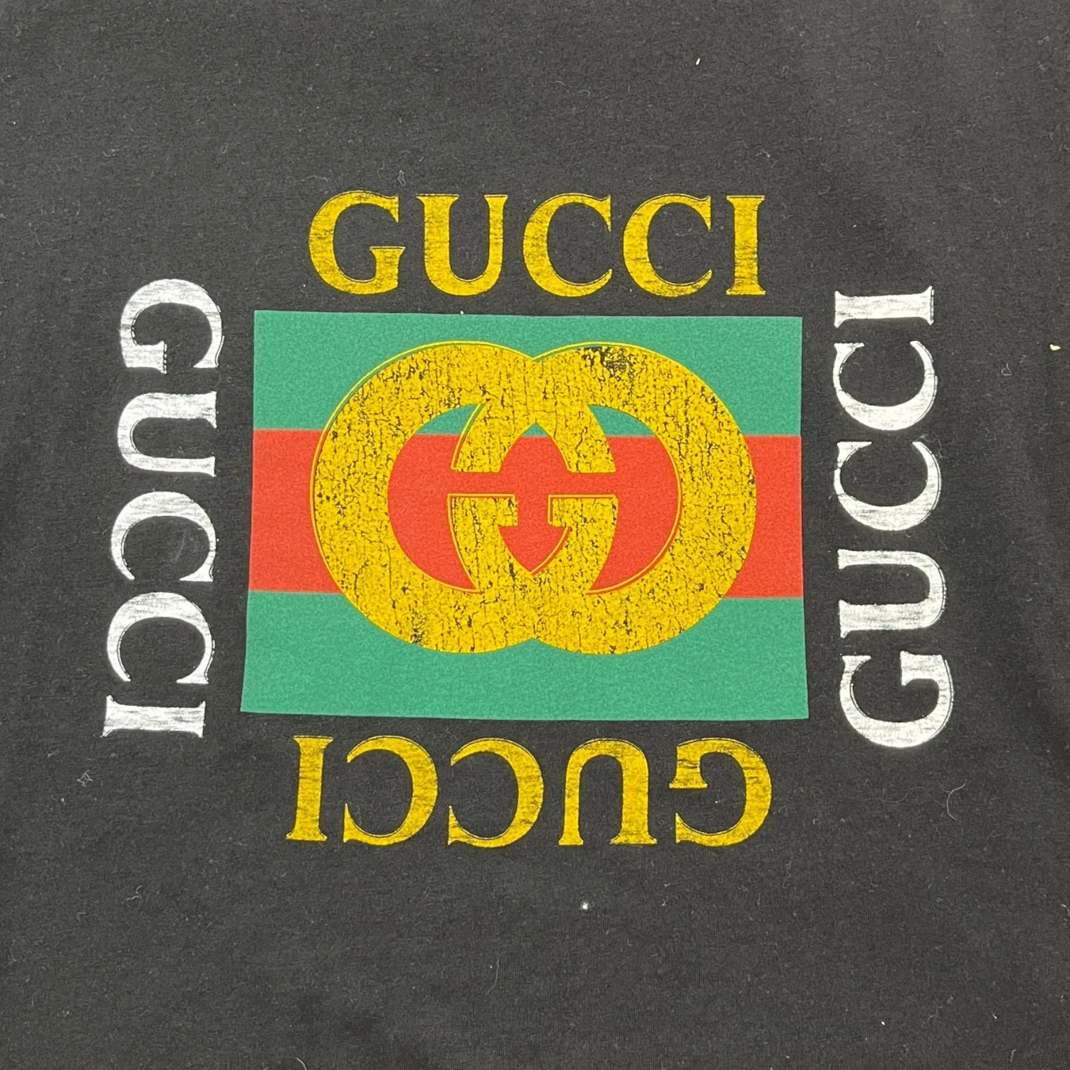 Men's Logo Print T-Shirt Black Size L - Image 6