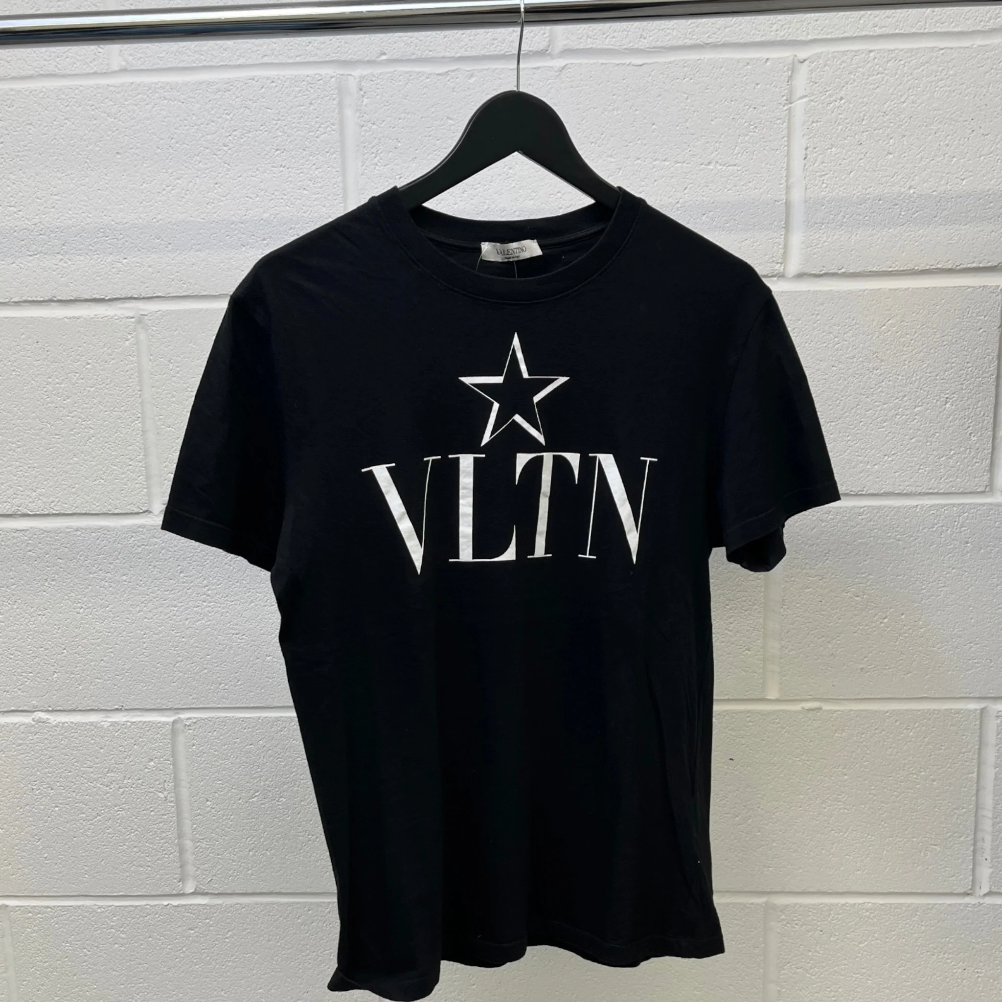 Men's Logo Print T-Shirt Black Size M - Image 8