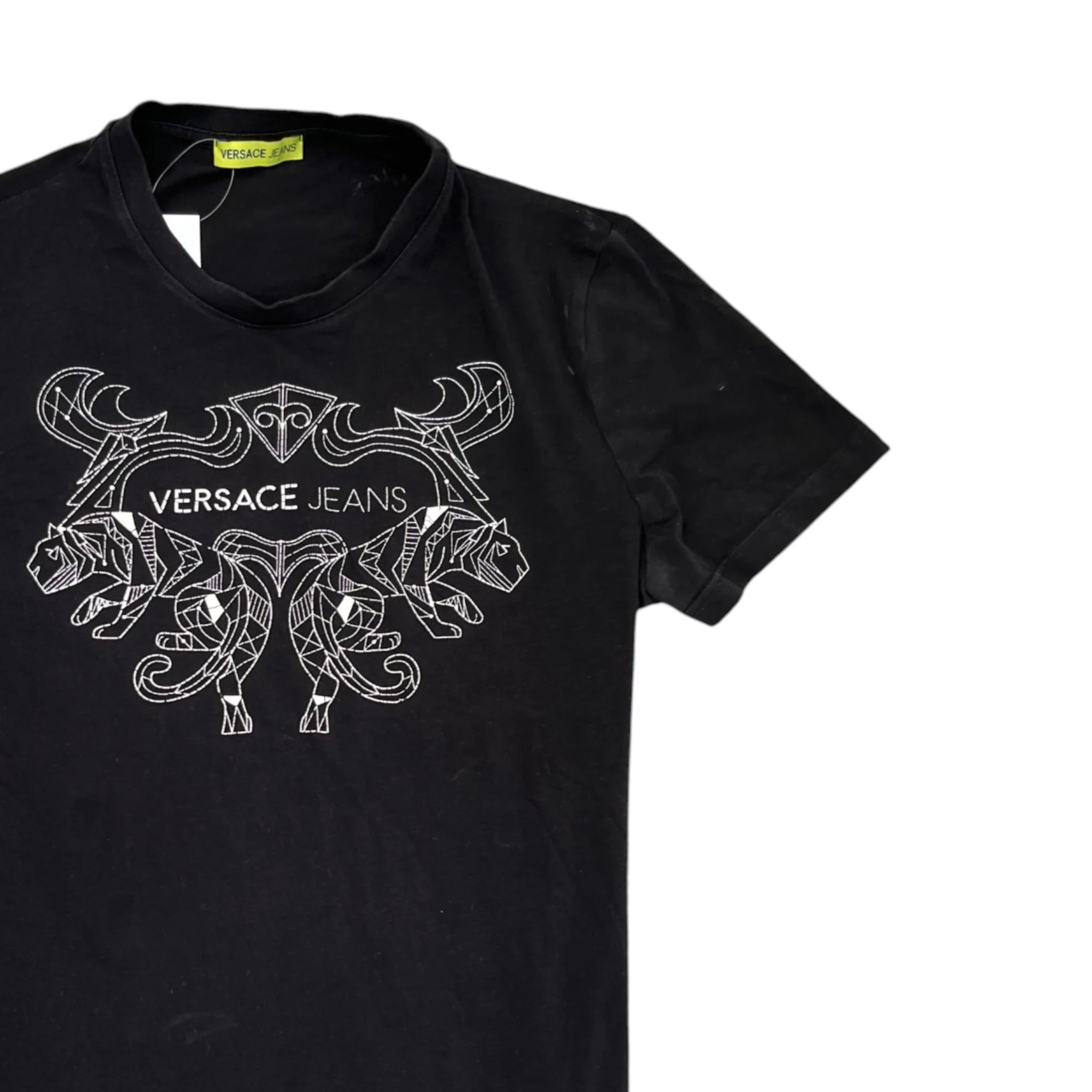 Men's Logo Print T-Shirt Black Size M - Image 3