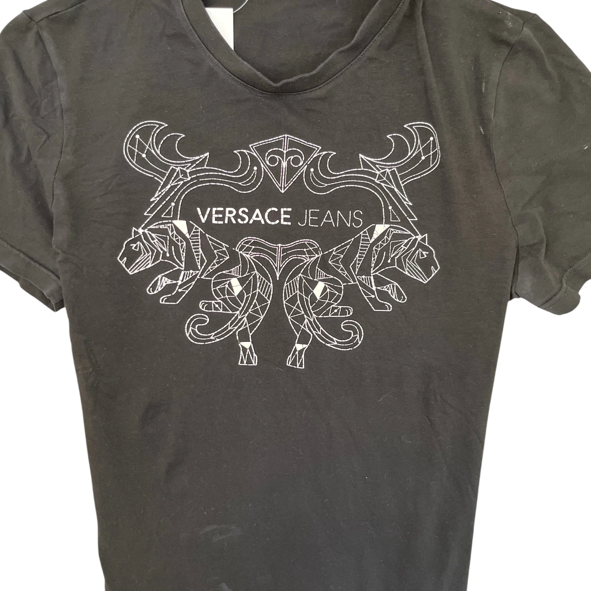 Men's Logo Print T-Shirt Black Size M - Image 5
