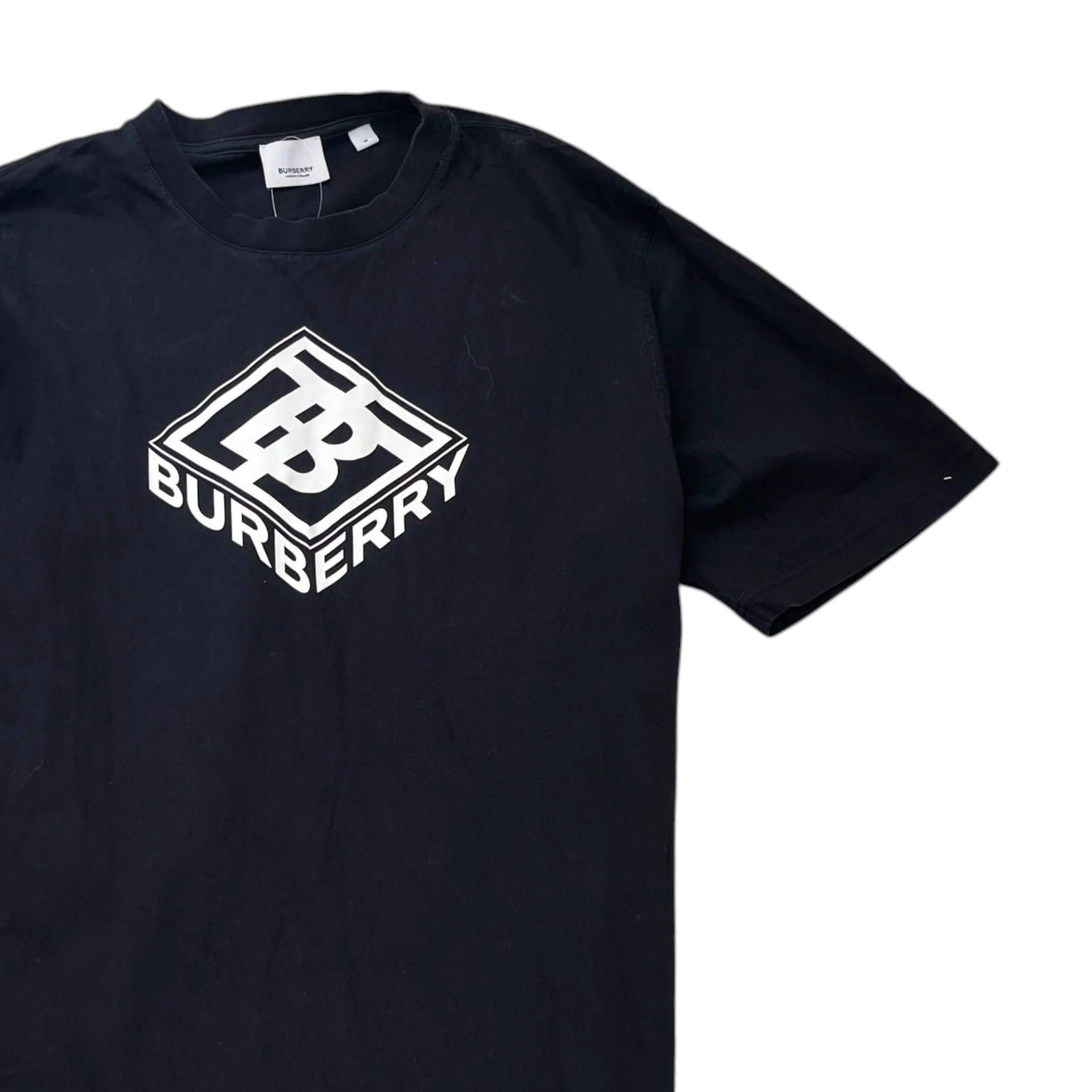 Men's Logo Print T-Shirt Black Size M - Image 3