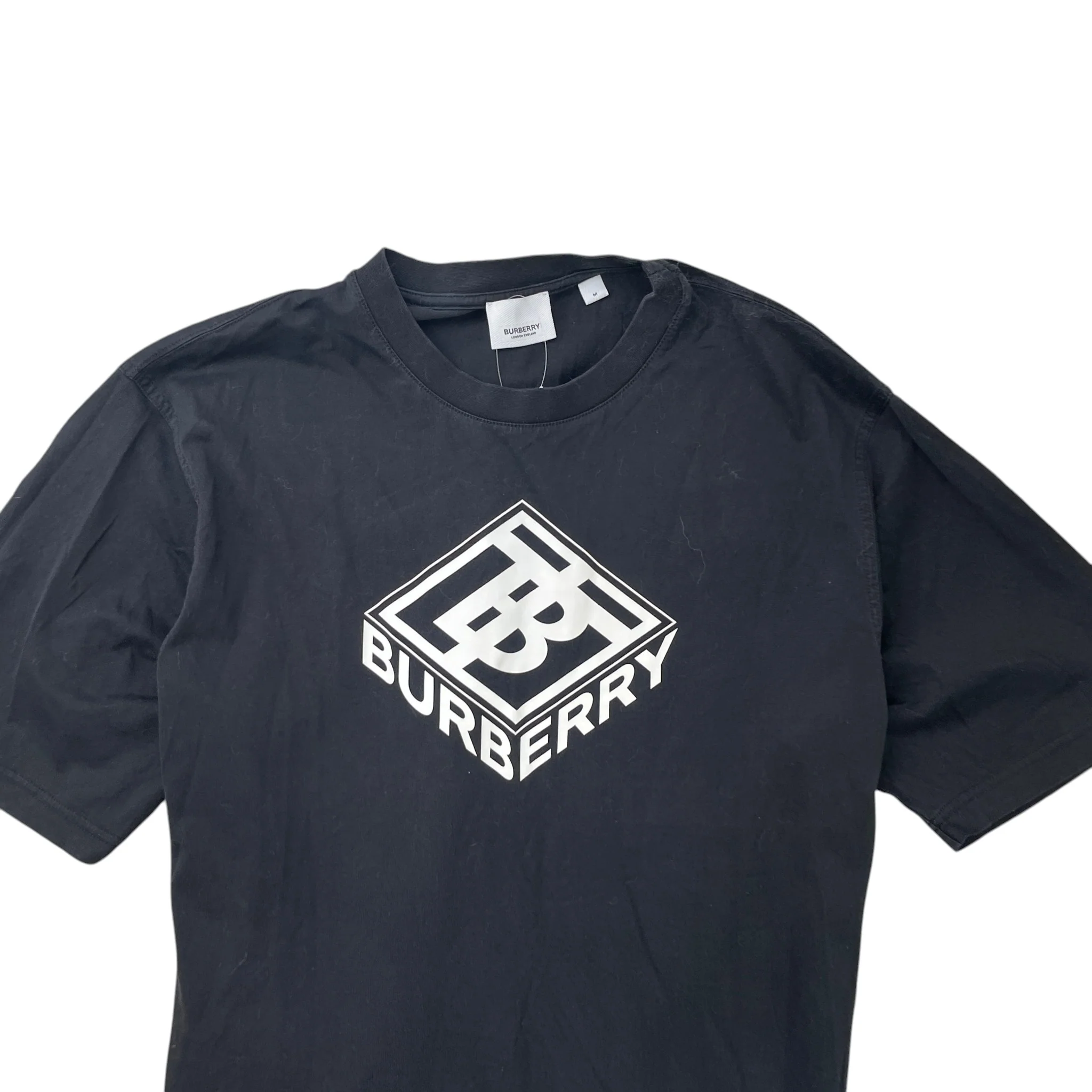 Men's Logo Print T-Shirt Black Size M - Image 5
