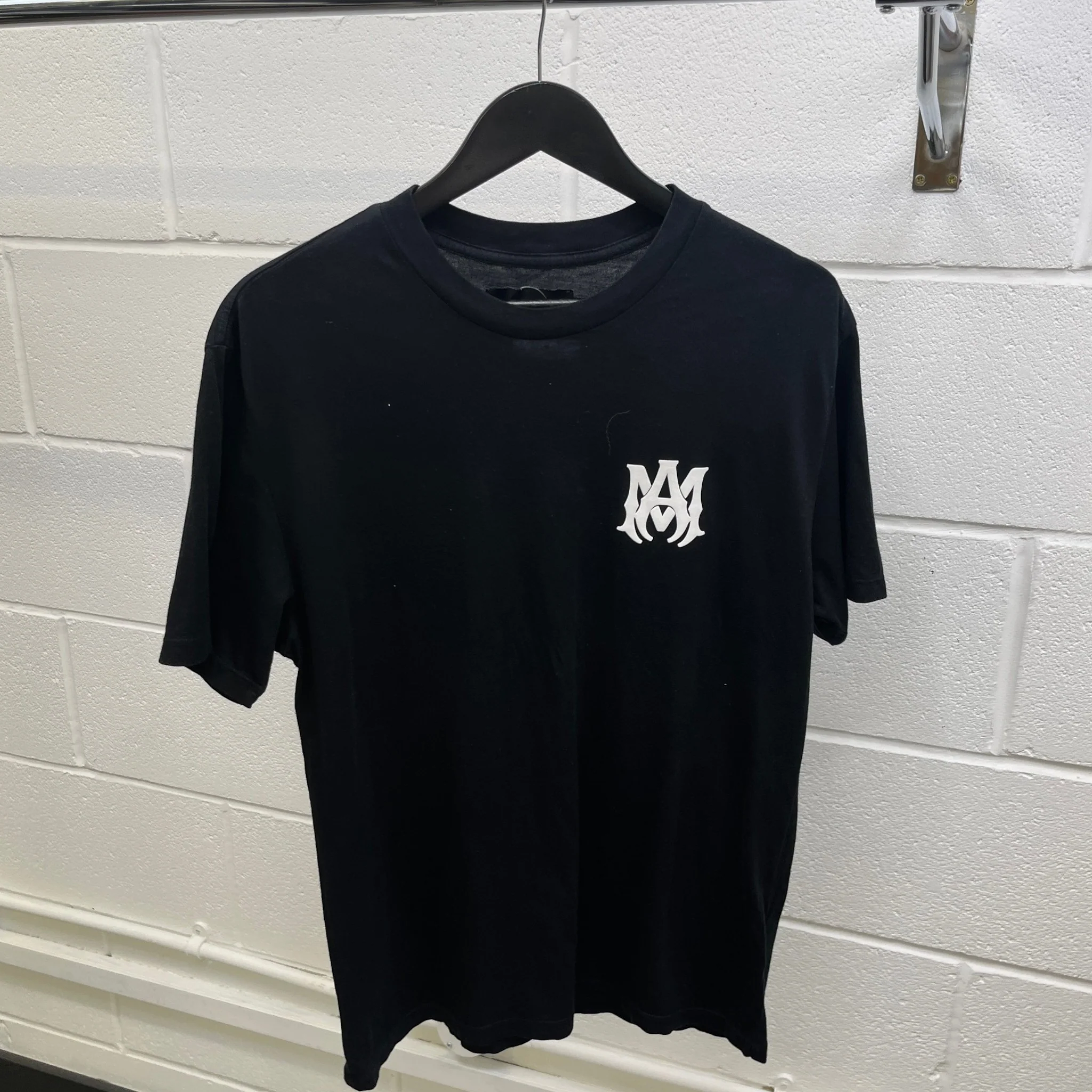 Men's Logo Print T-Shirt Black Size S - Image 9