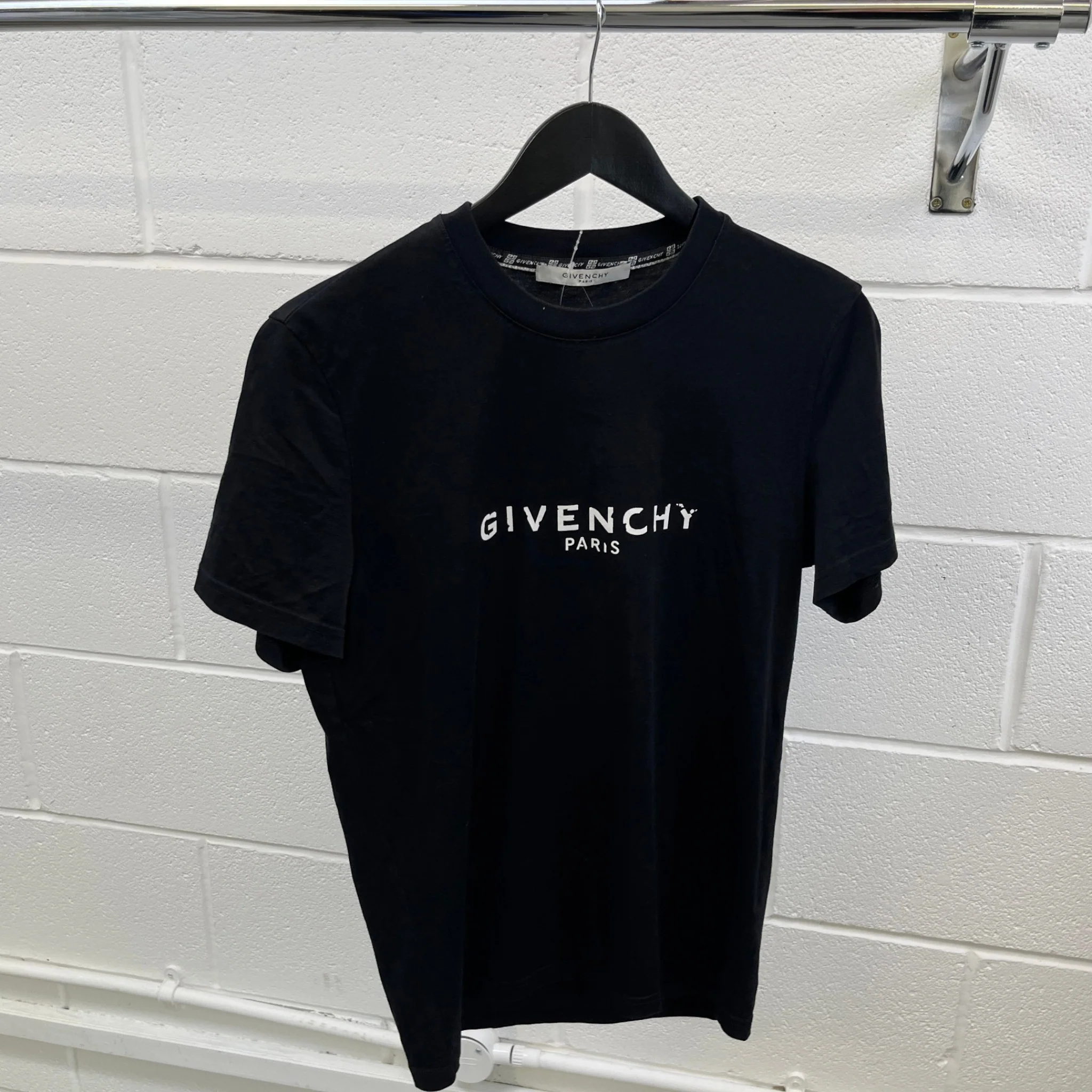 Men's Logo Print T-Shirt Black Size S - Image 8