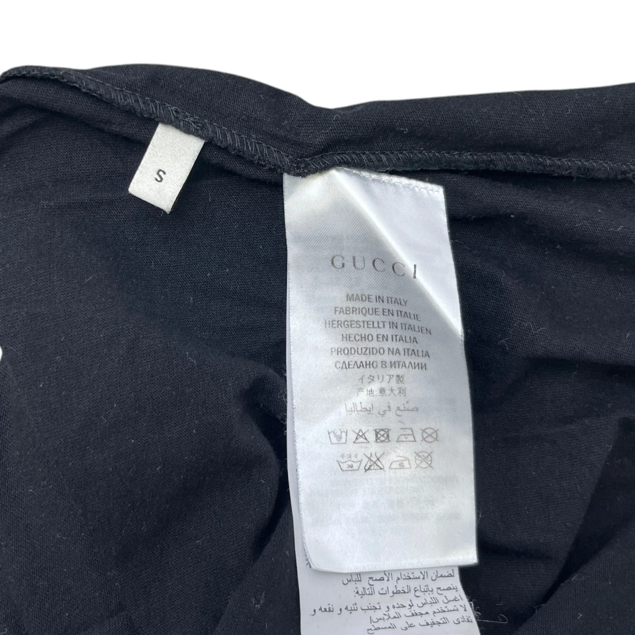 Men's Logo Print T-Shirt Black Size S - Image 6
