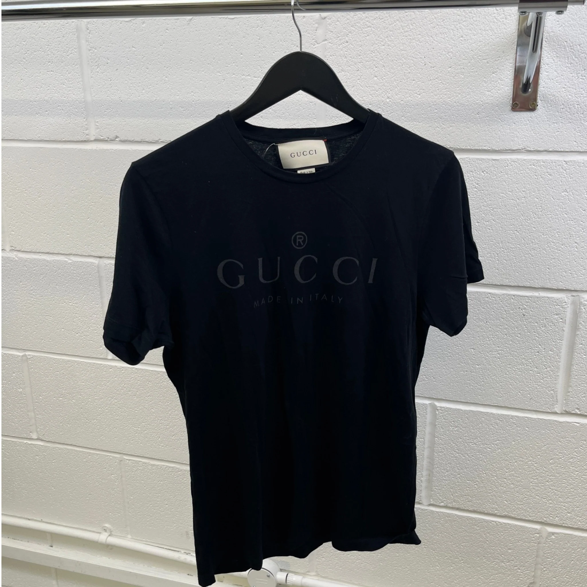 Men's Logo Print T-Shirt Black Size S - Image 8