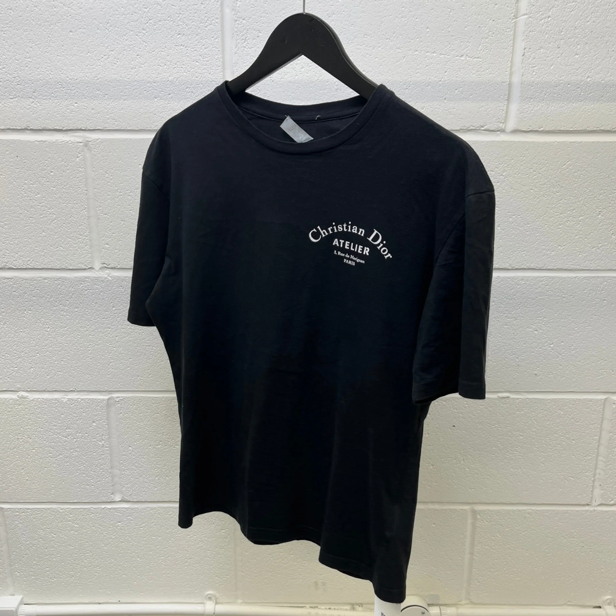 Men's Logo Print T-Shirt Black Size S - Image 8