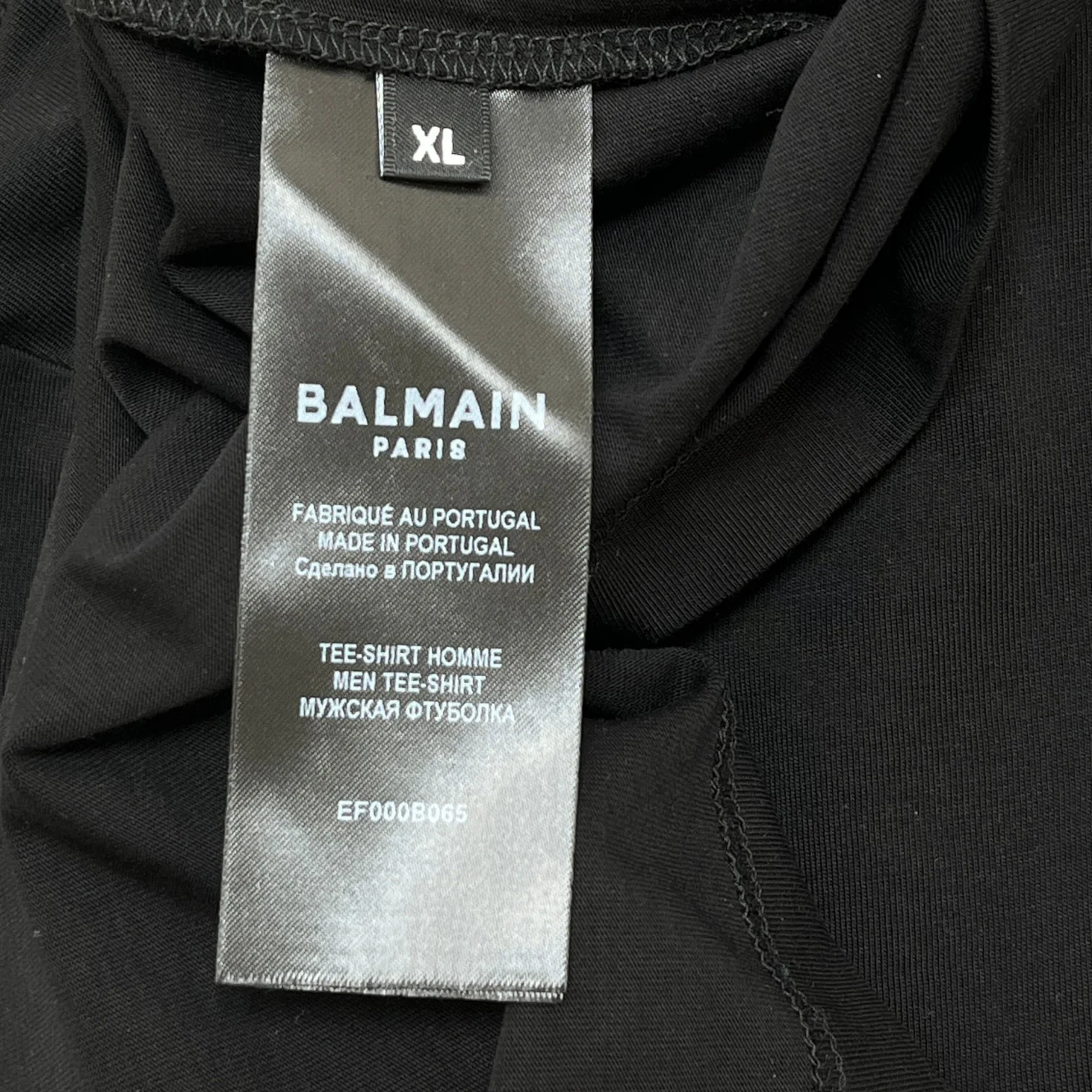 Men's Logo Print T-Shirt Black Size XL - Image 7