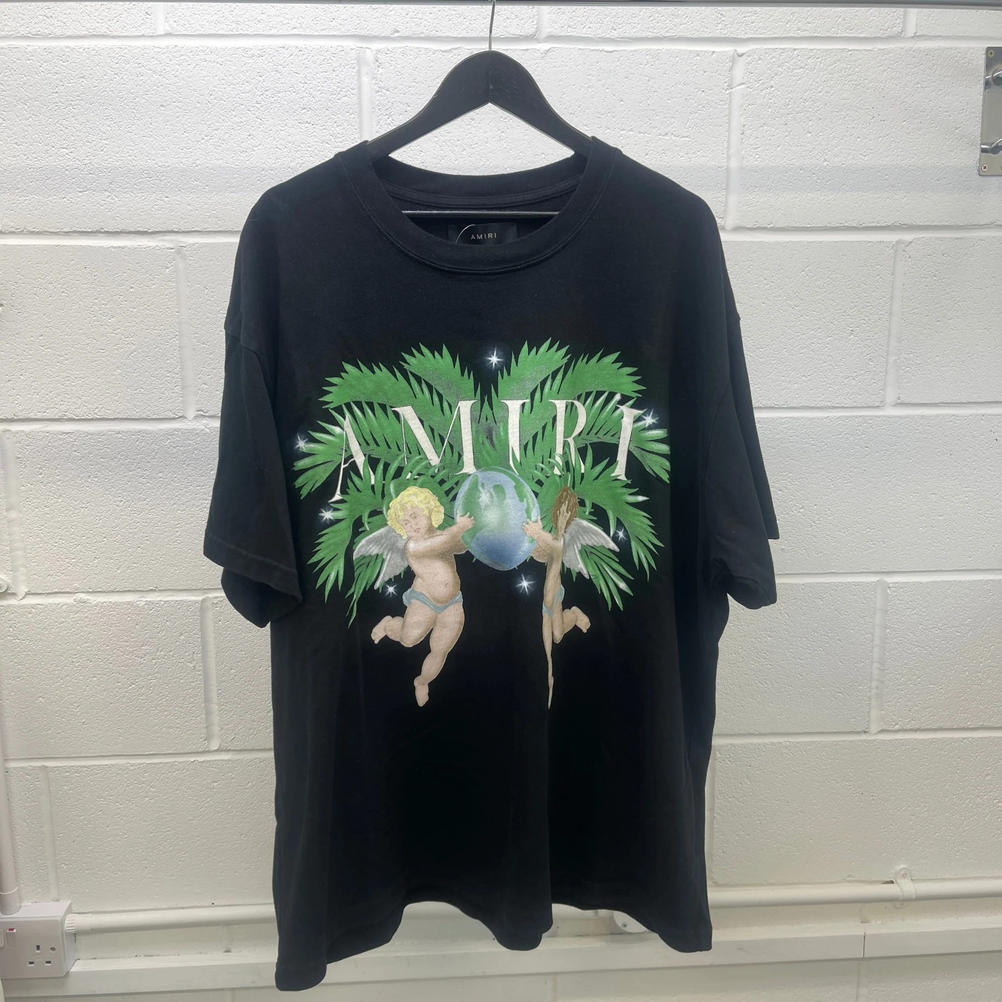 Men's Logo Print T-Shirt Black Size XXL - Image 10