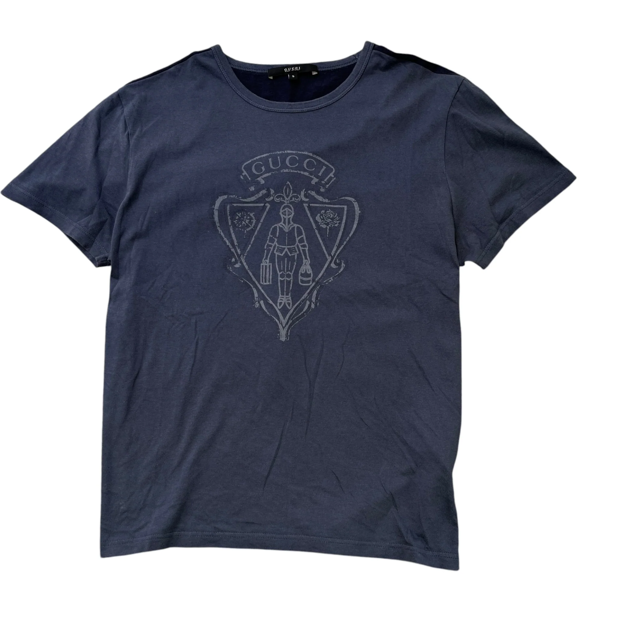 Men's Logo Print T-Shirt Blue Size S