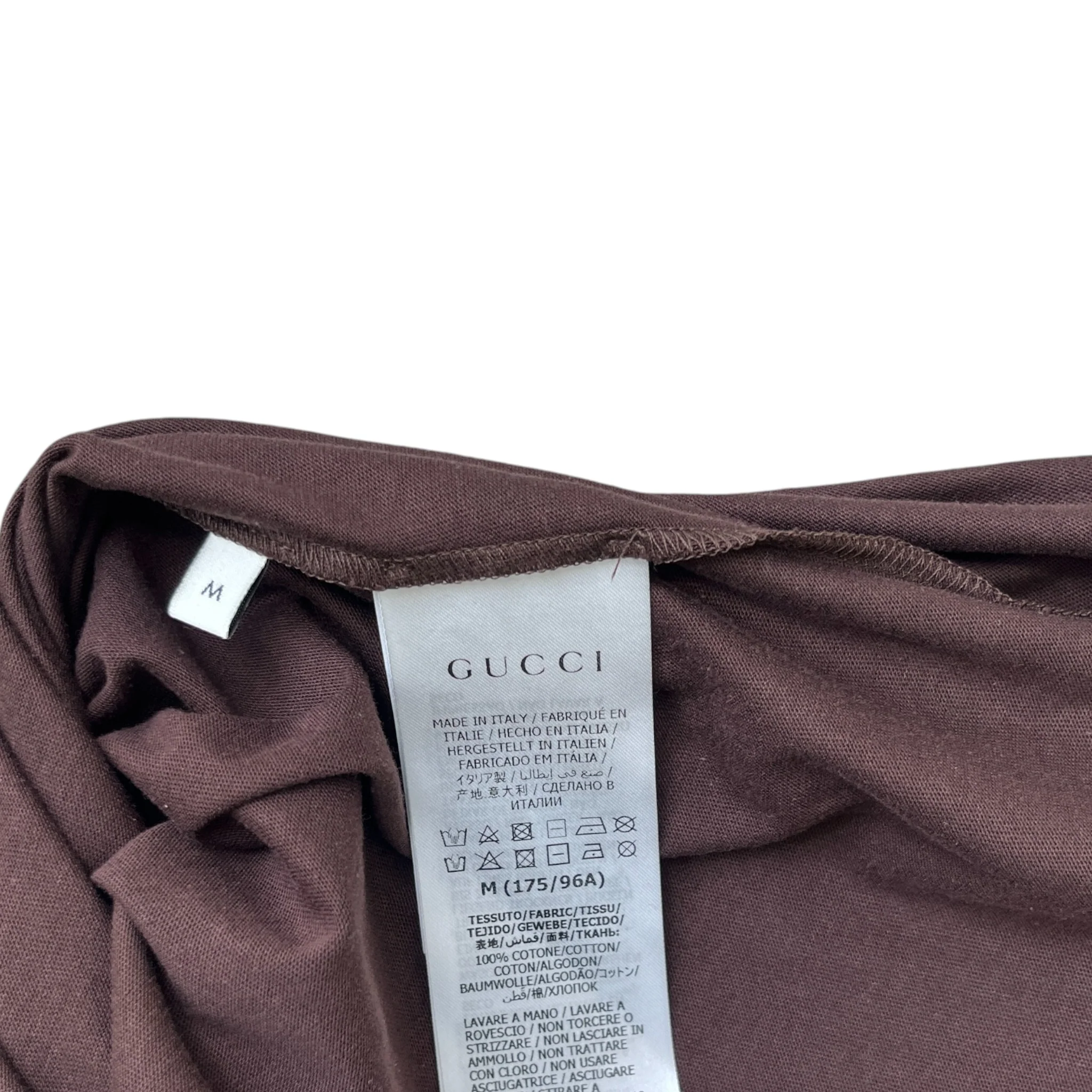 Men's Logo Print T-Shirt Brown Size M - Image 6