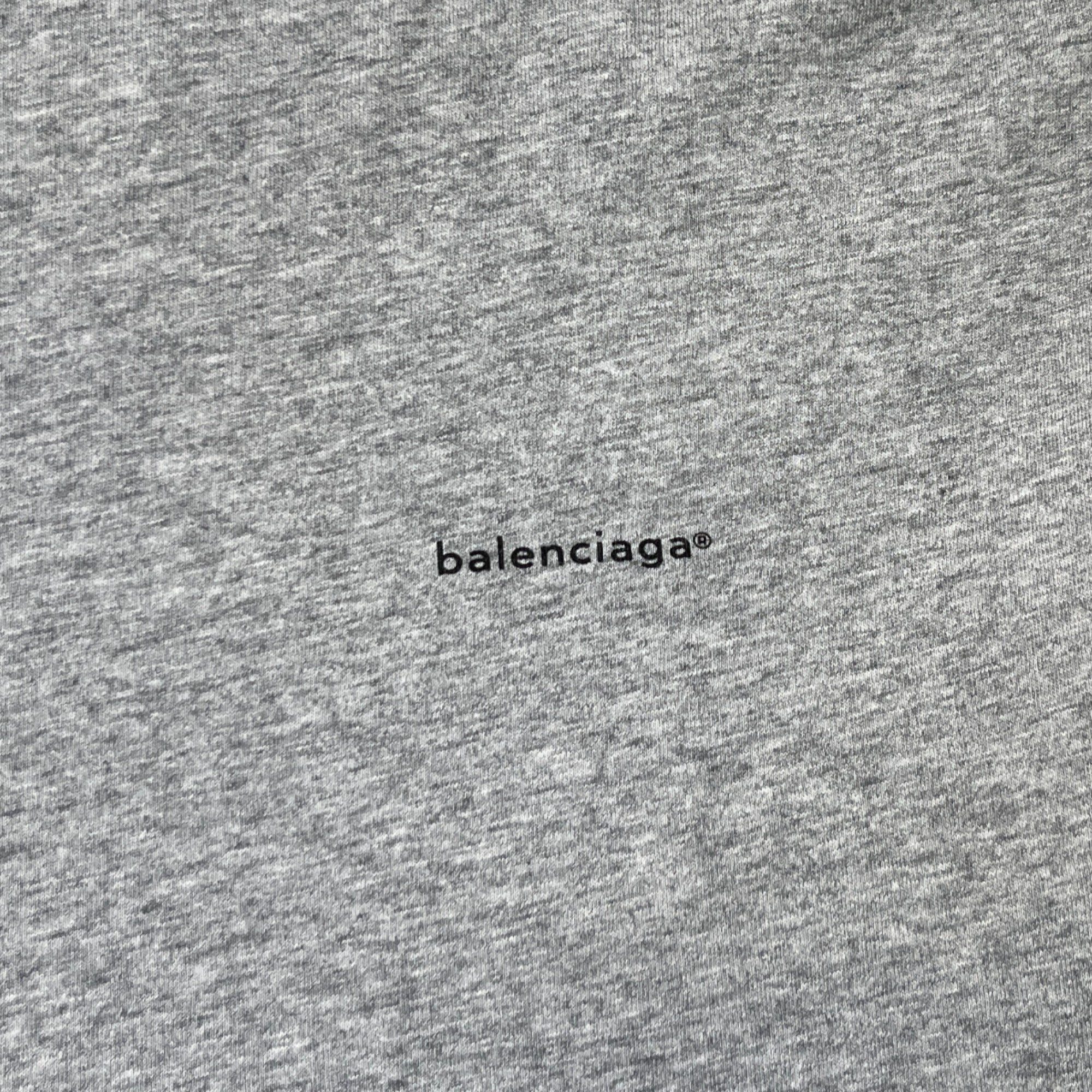 Men's Logo Print T-Shirt Grey Size M - Image 5