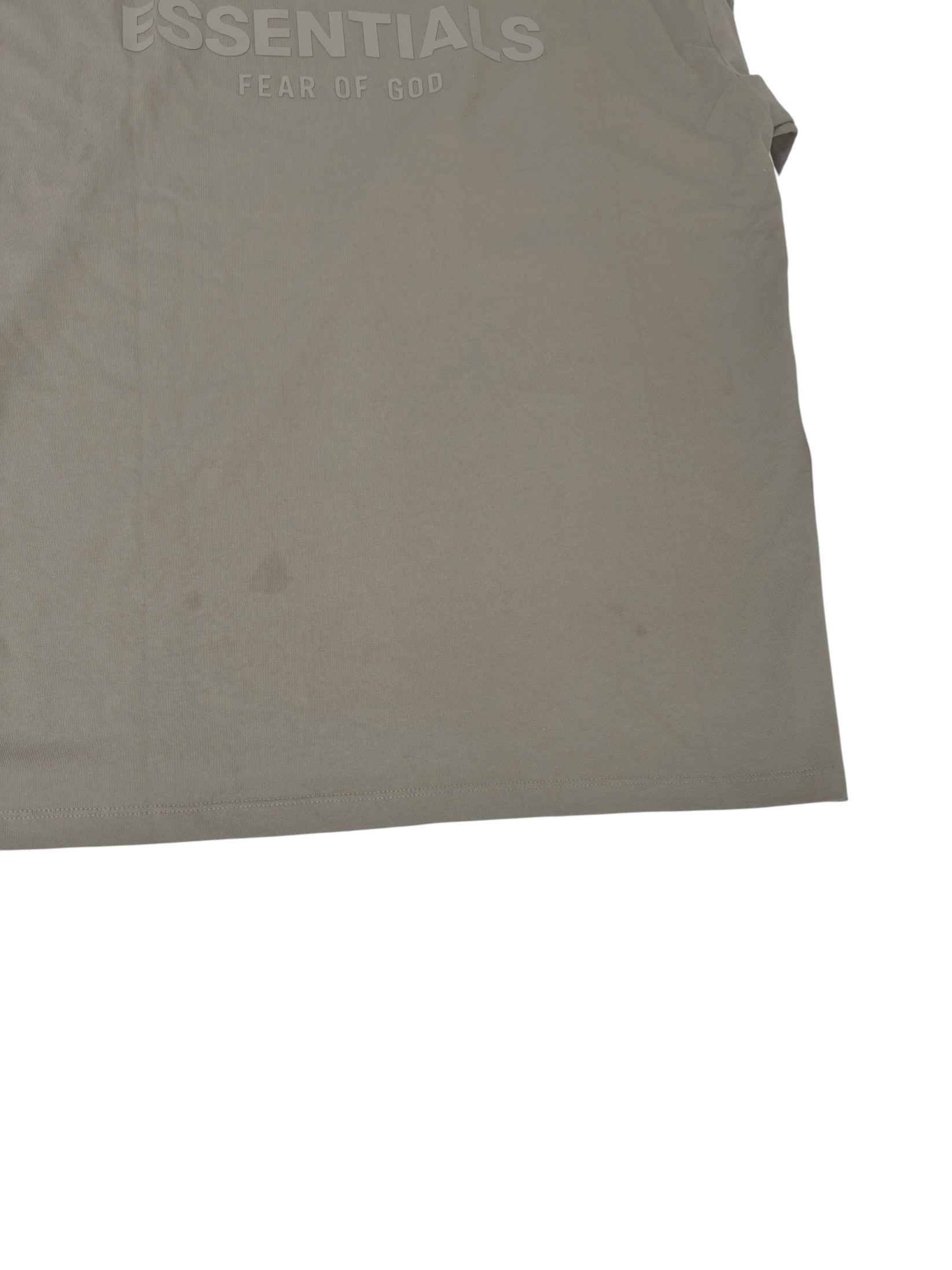 Men's Logo Print T-Shirt Khaki Size S - Image 10