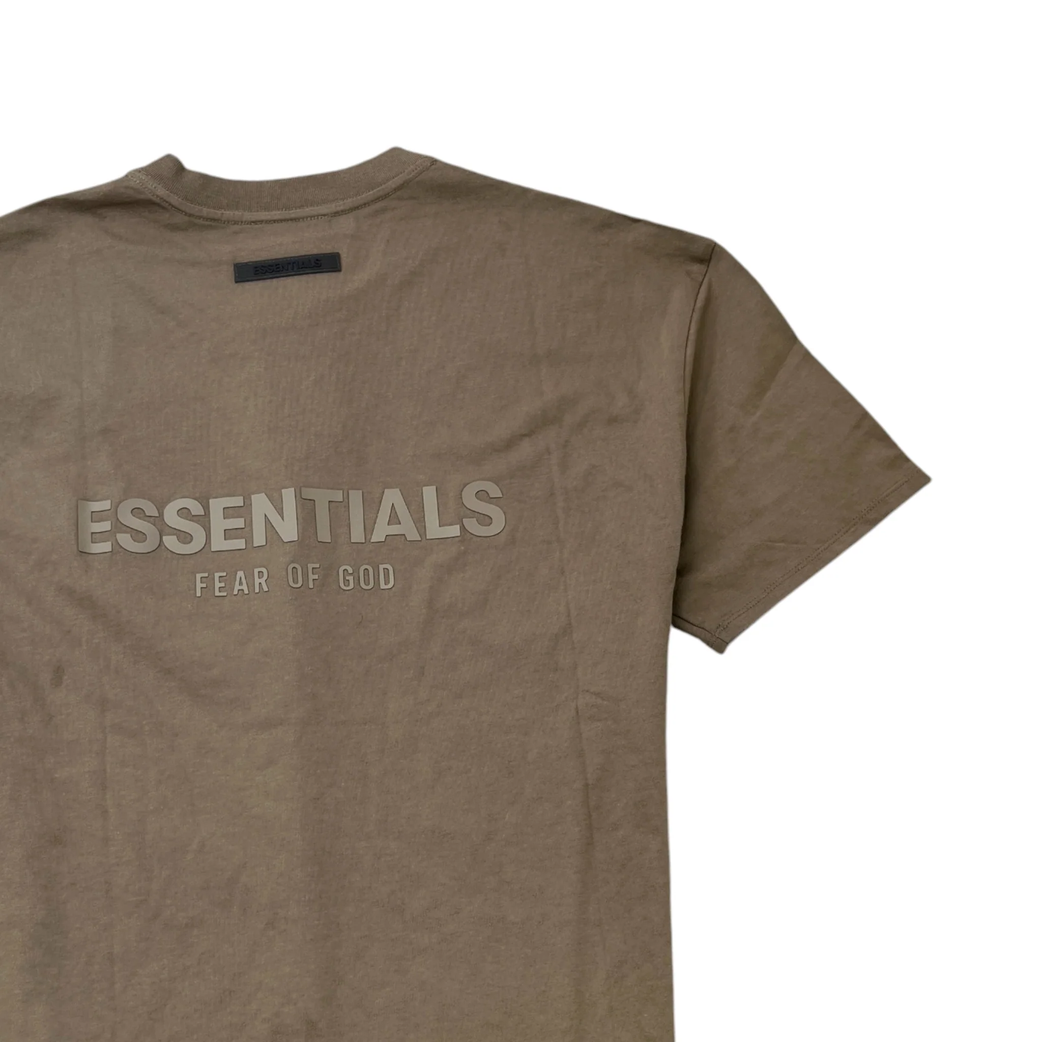 Men's Logo Print T-Shirt Khaki Size S - Image 4