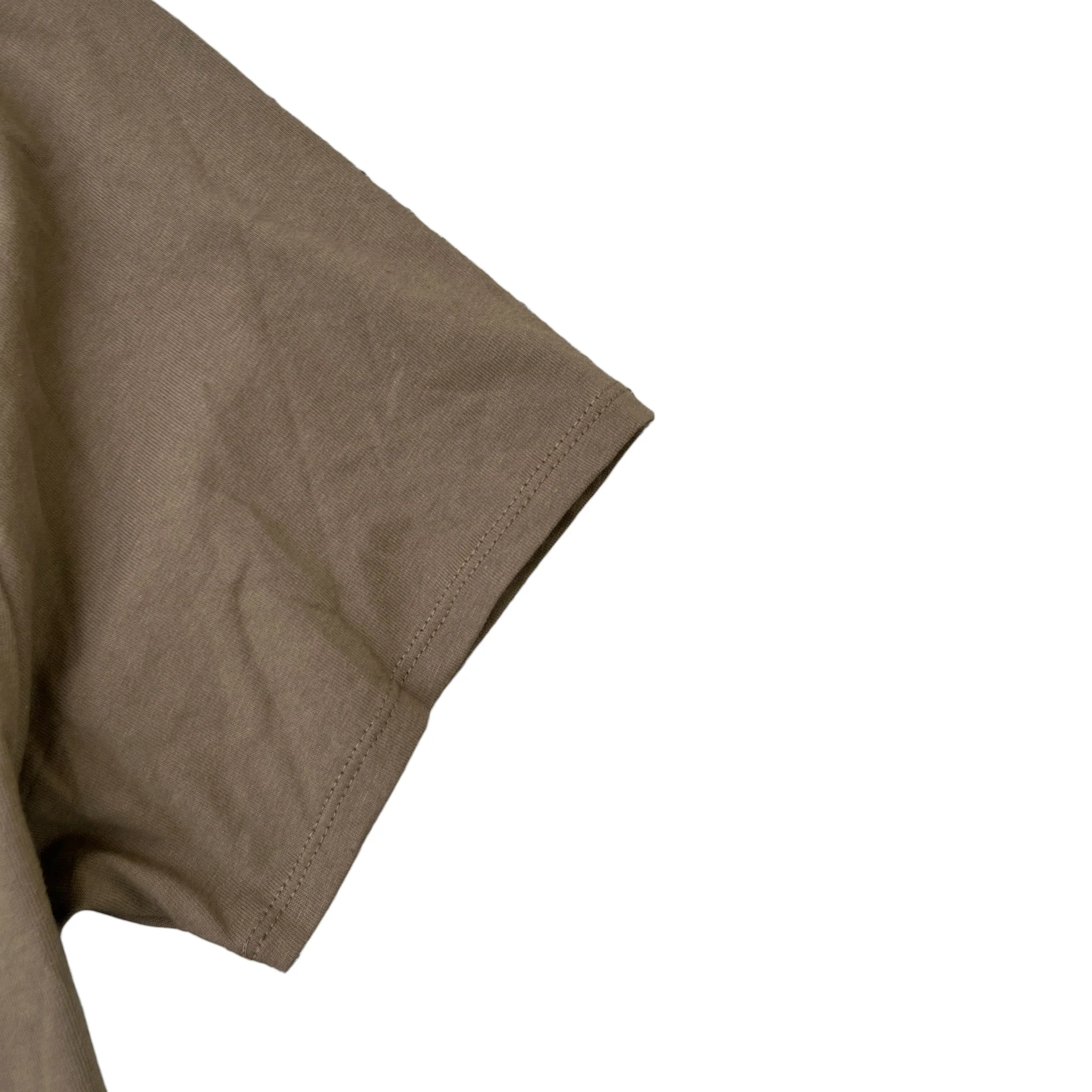 Men's Logo Print T-Shirt Khaki Size S - Image 5