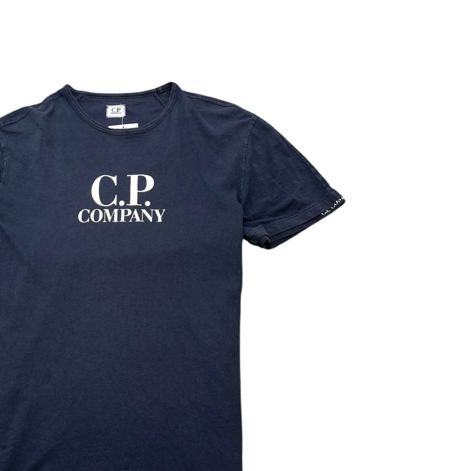 Men's Logo Print T-Shirt Navy Size L - Image 3