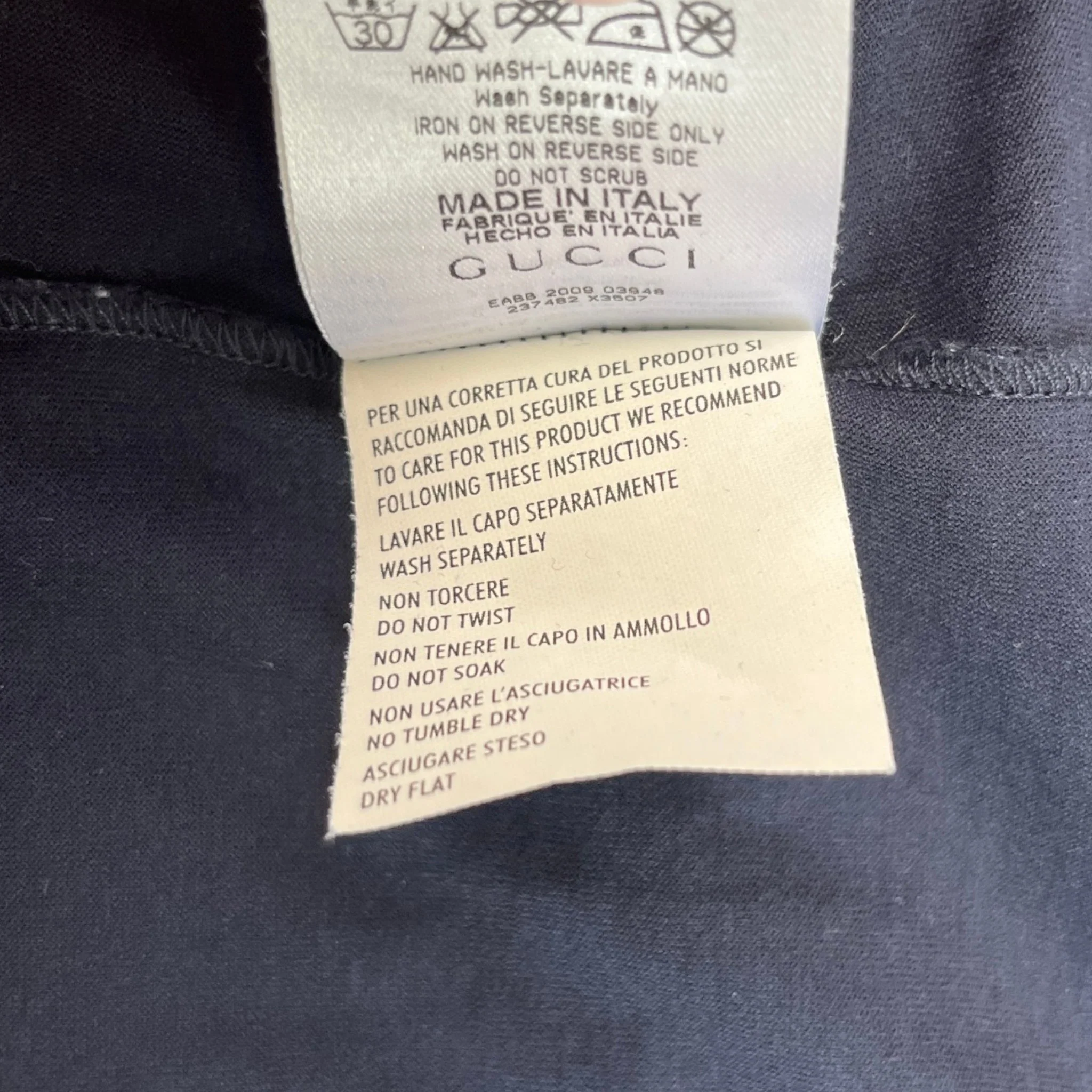 Men's Logo Print T-Shirt Navy Size L - Image 8