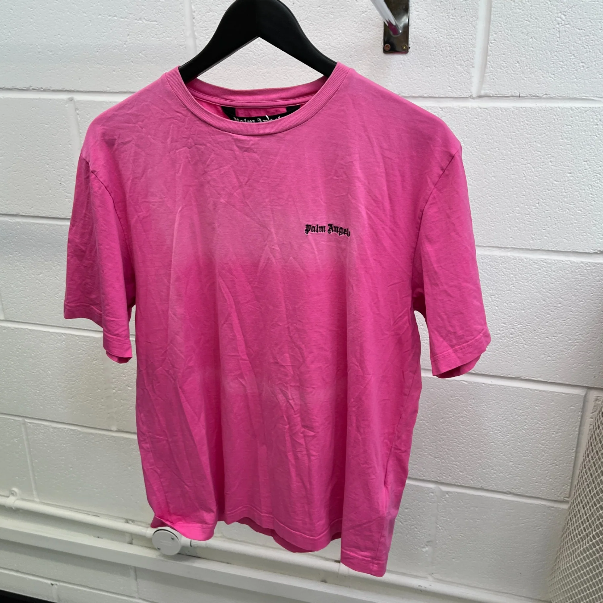 Men's Logo Print T-Shirt Pink Size S - Image 7
