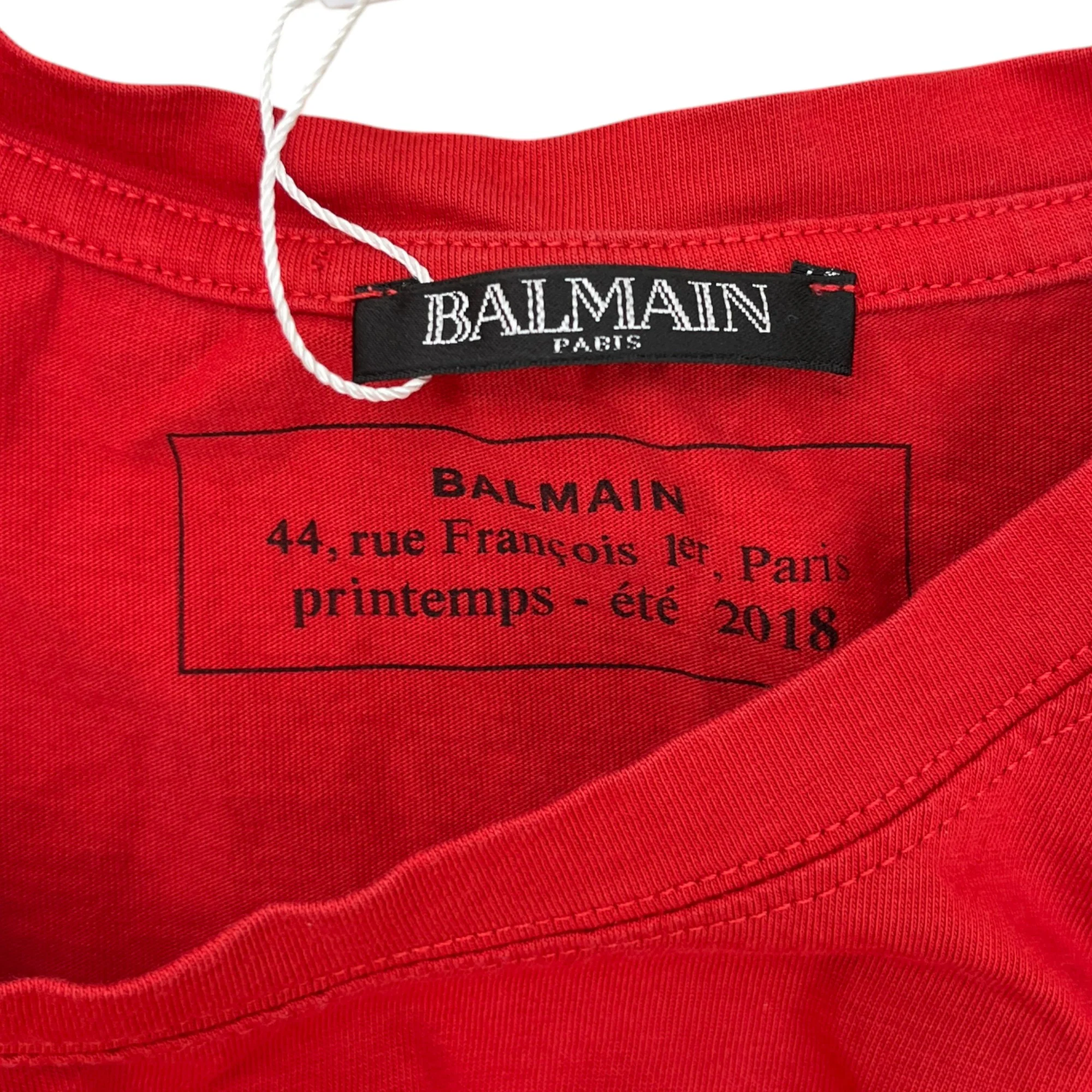 Men's Logo Print T-Shirt Red Size M - Image 6