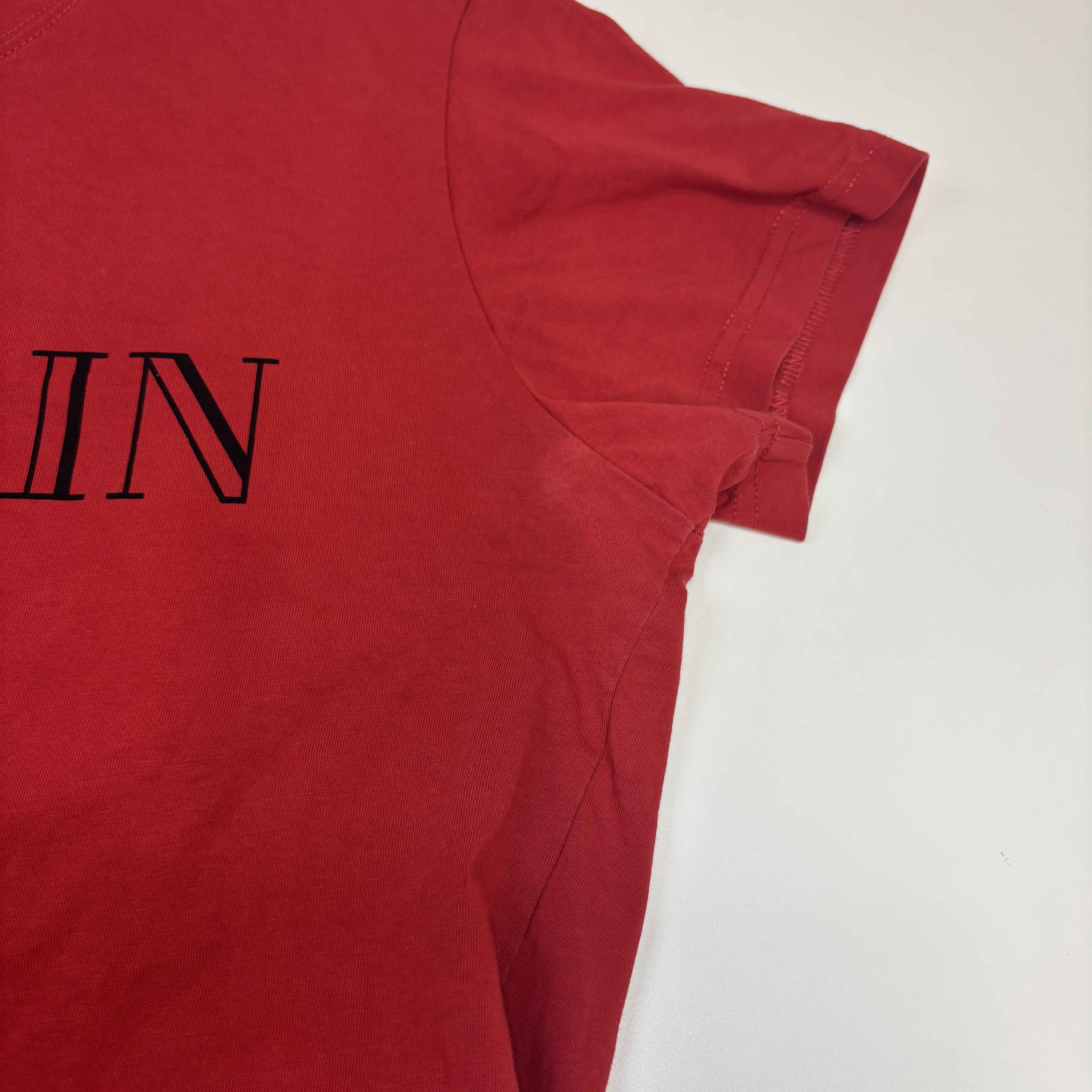 Men's Logo Print T-Shirt Red Size M - Image 9