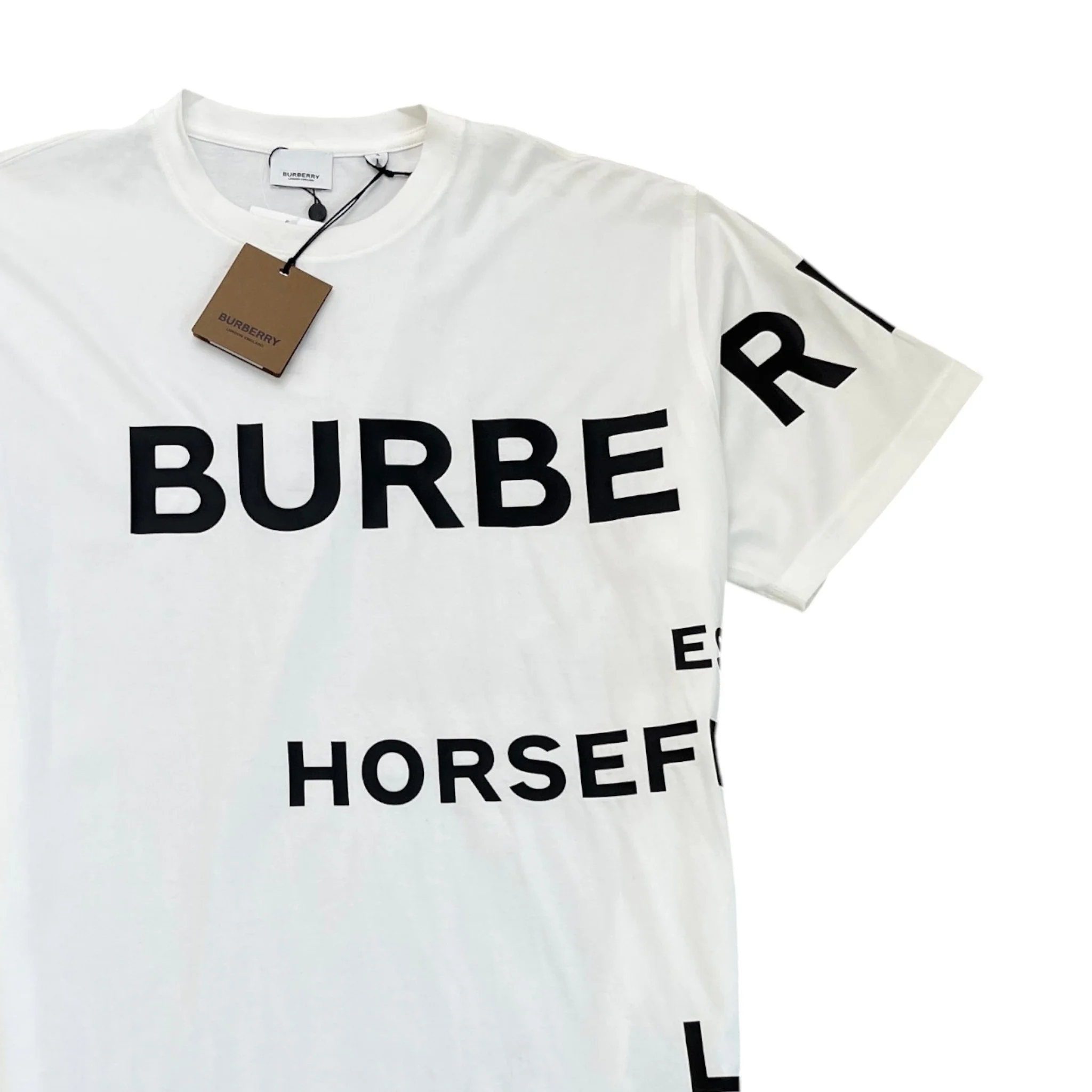 Men's Logo Print T-Shirt White Size L - Image 3
