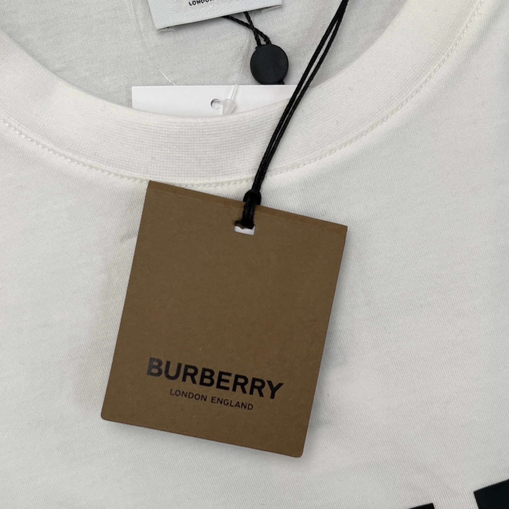 Men's Logo Print T-Shirt White Size L - Image 7