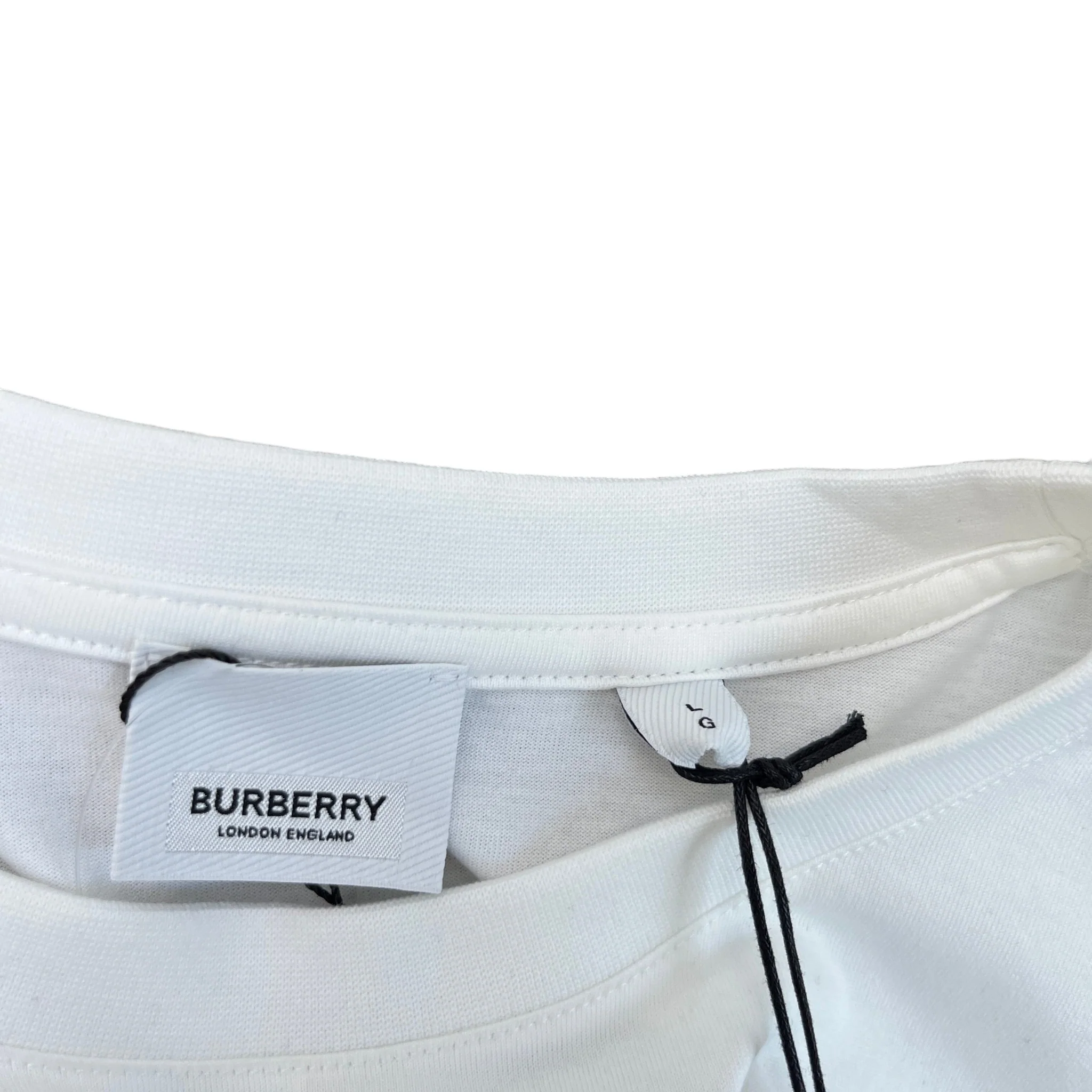 Men's Logo Print T-Shirt White Size L - Image 9