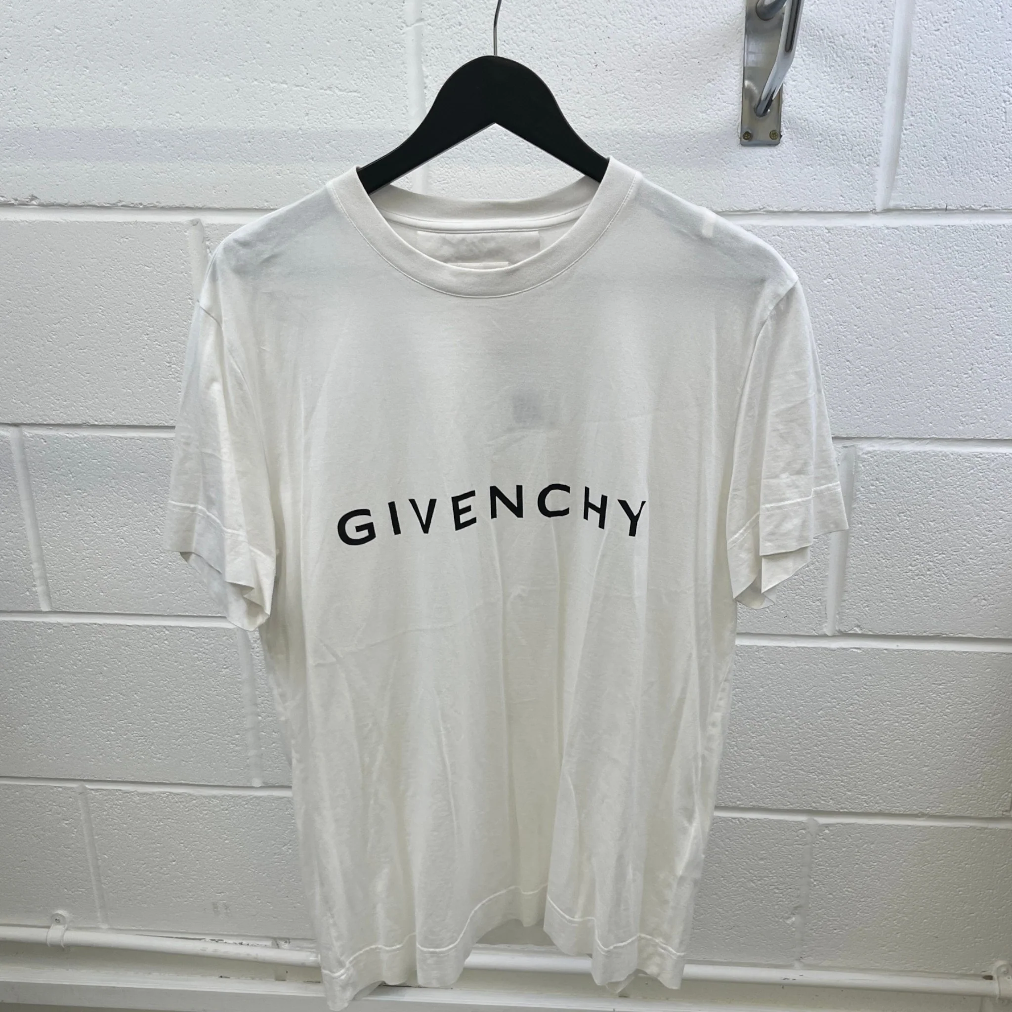 Men's Logo Print T-Shirt White Size L - Image 8