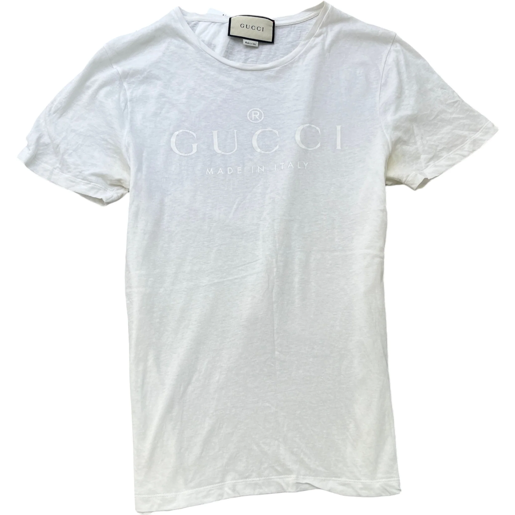 Men's Logo Print T-Shirt White Size L