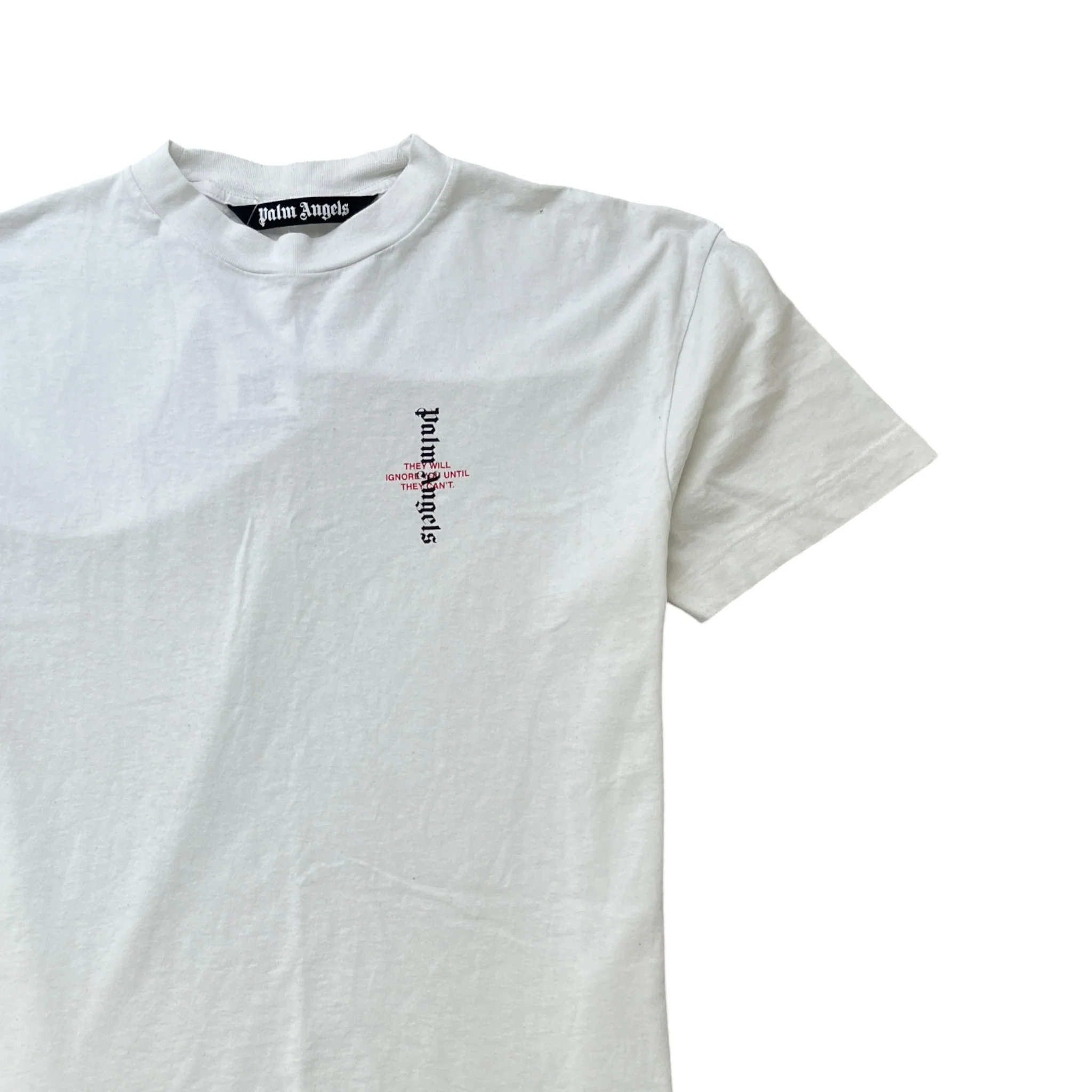 Men's Logo Print T-Shirt White Size M - Image 3
