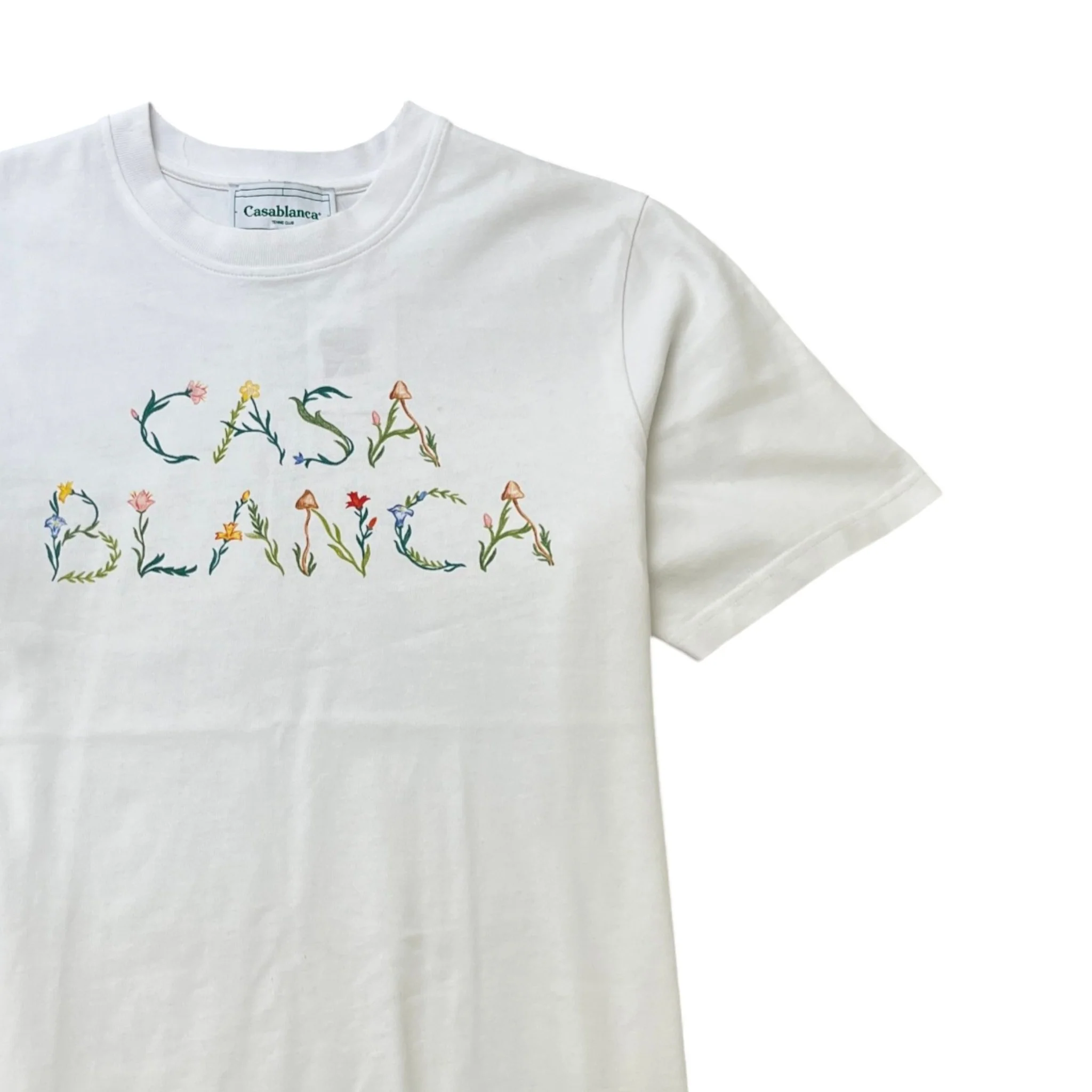Men's Logo Print T-Shirt White Size M - Image 3