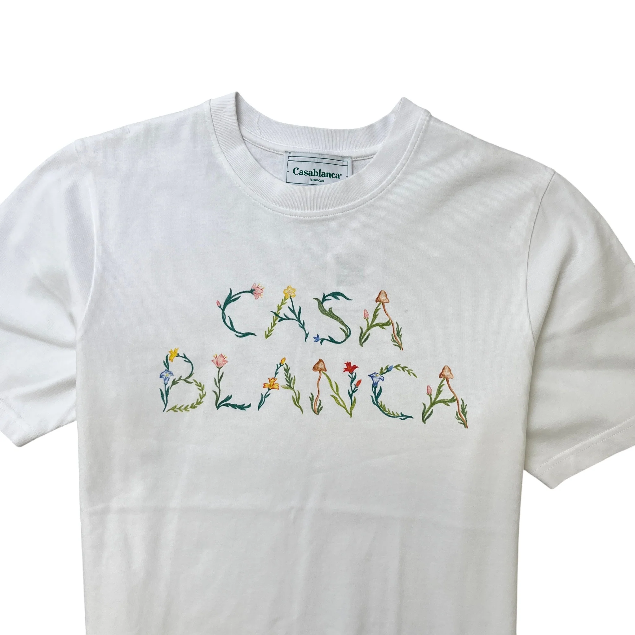 Men's Logo Print T-Shirt White Size M - Image 5