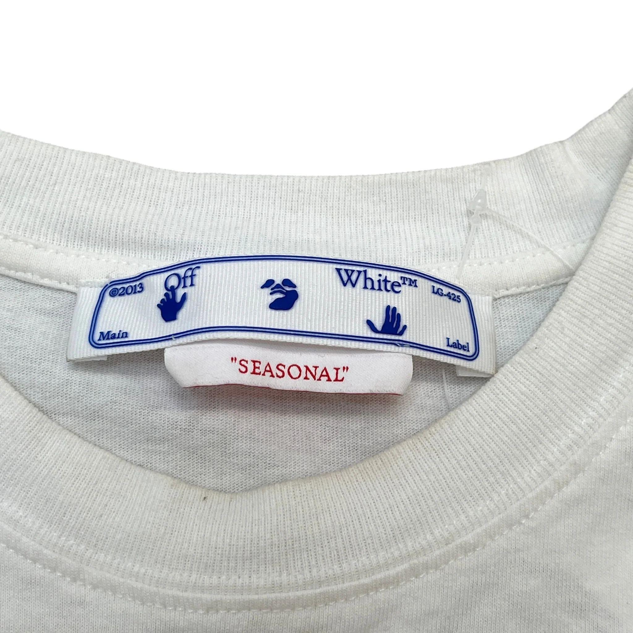 Men's Logo Print T-Shirt White Size S - Image 5