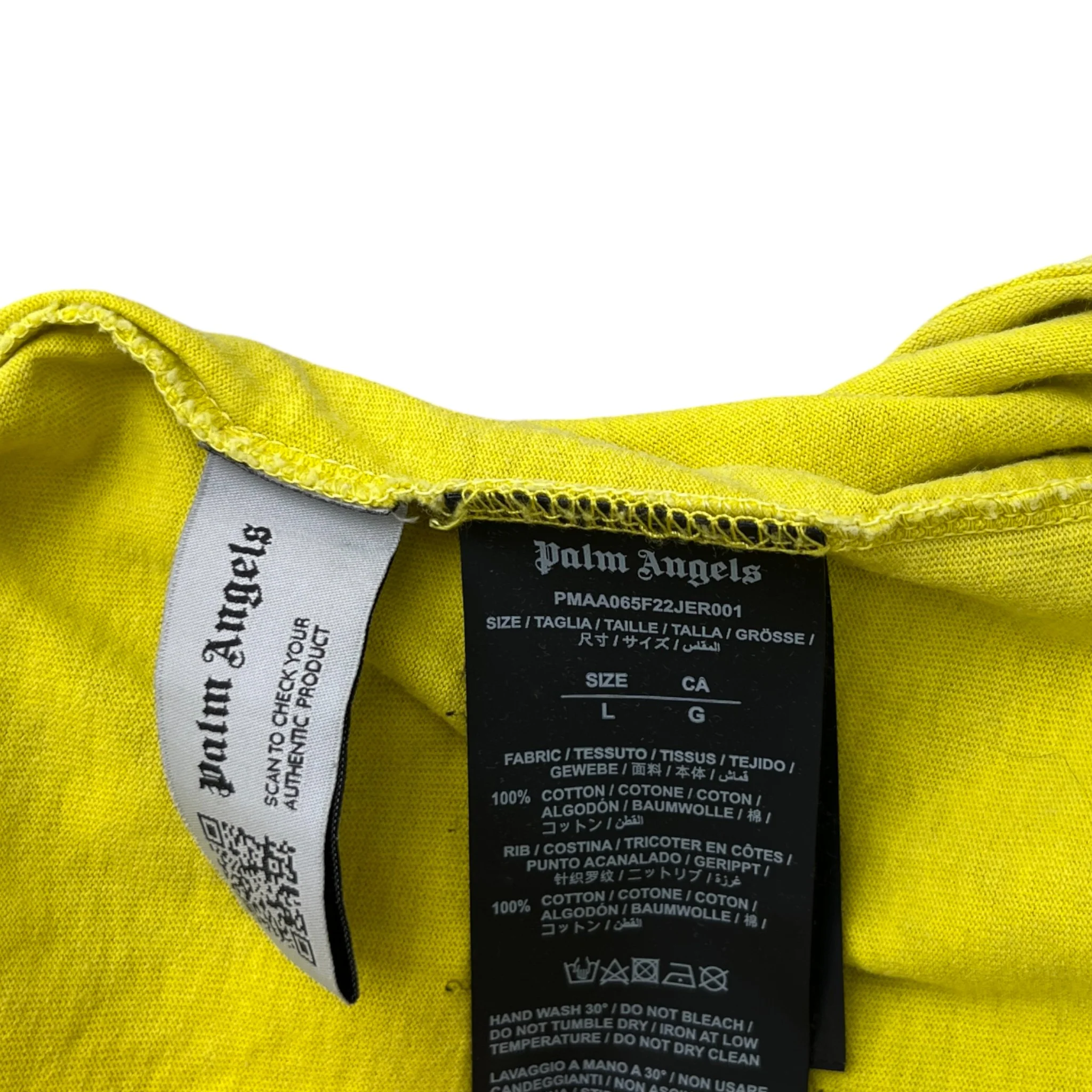 Men's Logo Print T-Shirt Yellow Size L - Image 6