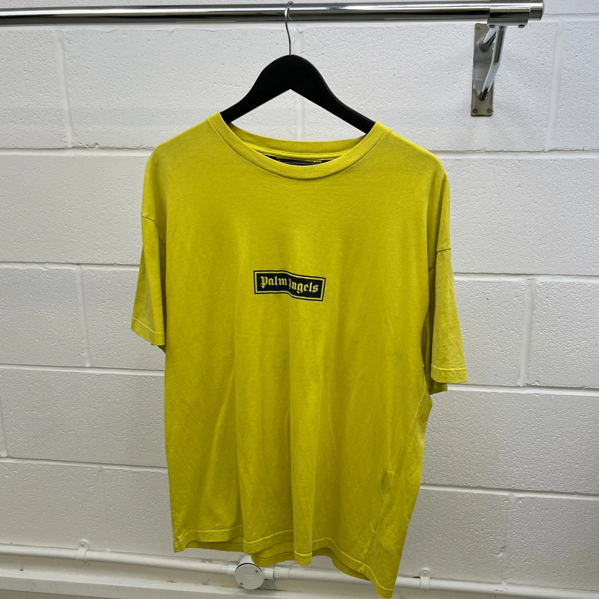 Men's Logo Print T-Shirt Yellow Size L - Image 8