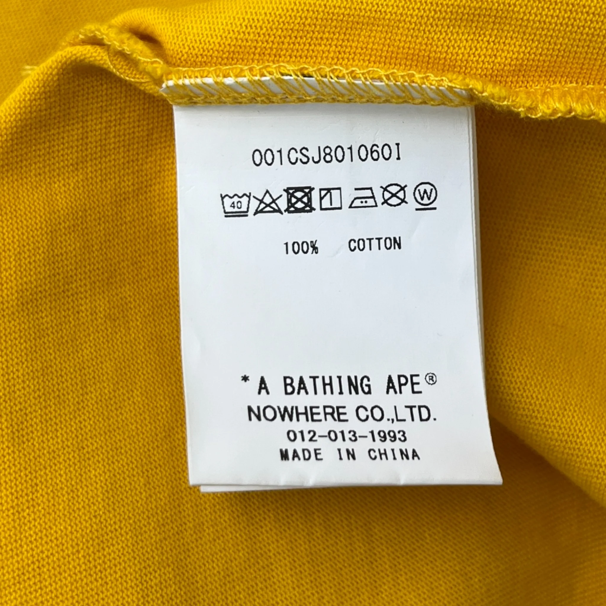 Men's Logo Print T-Shirt Yellow Size L - Image 6