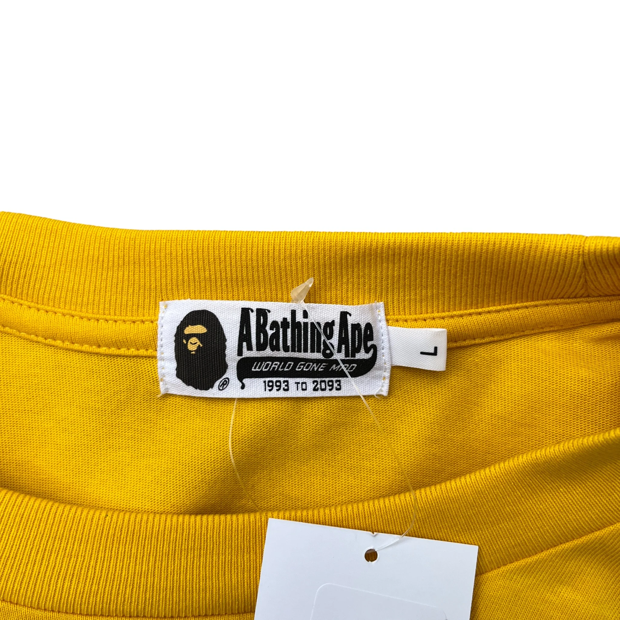 Men's Logo Print T-Shirt Yellow Size L - Image 7