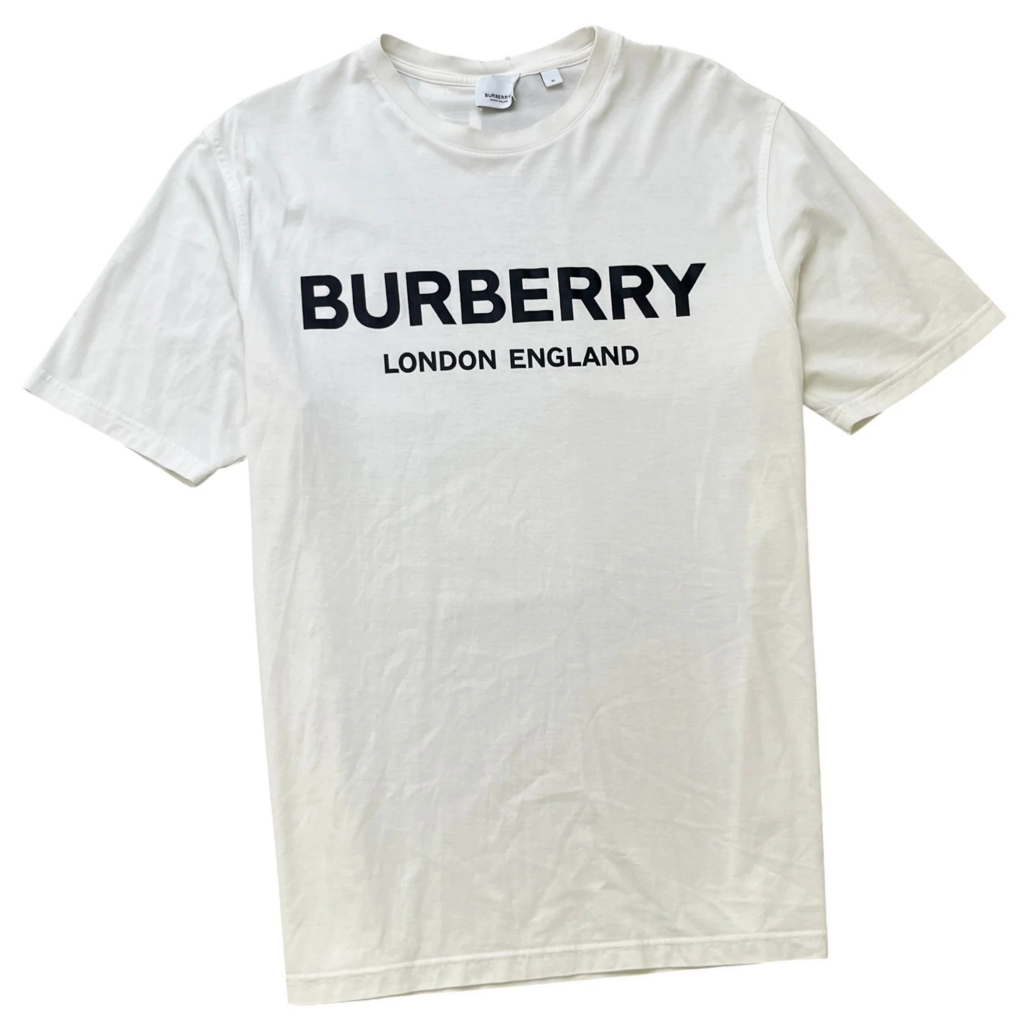 Men's Logo Print Top White Size M