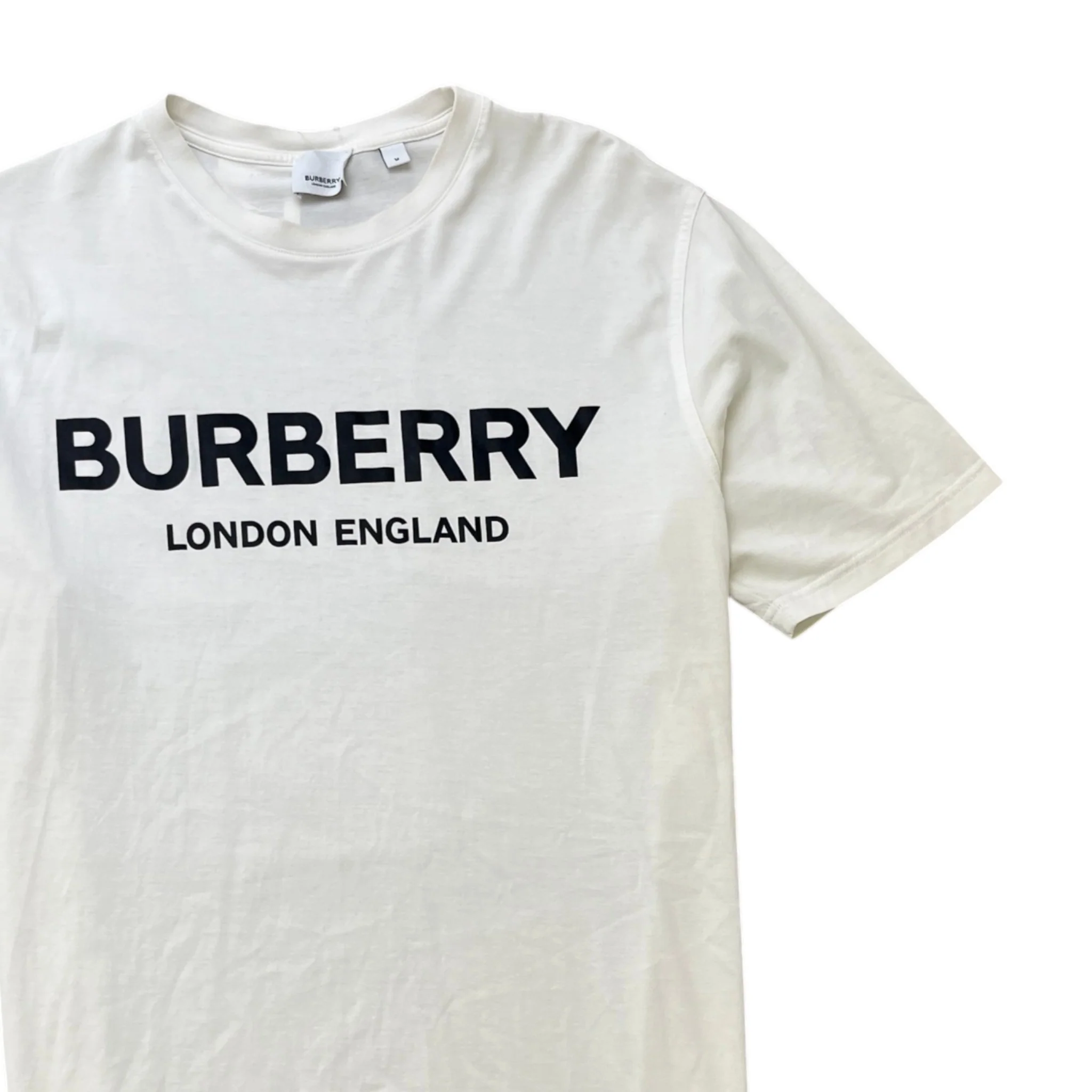 Men's Logo Print Top White Size M - Image 3
