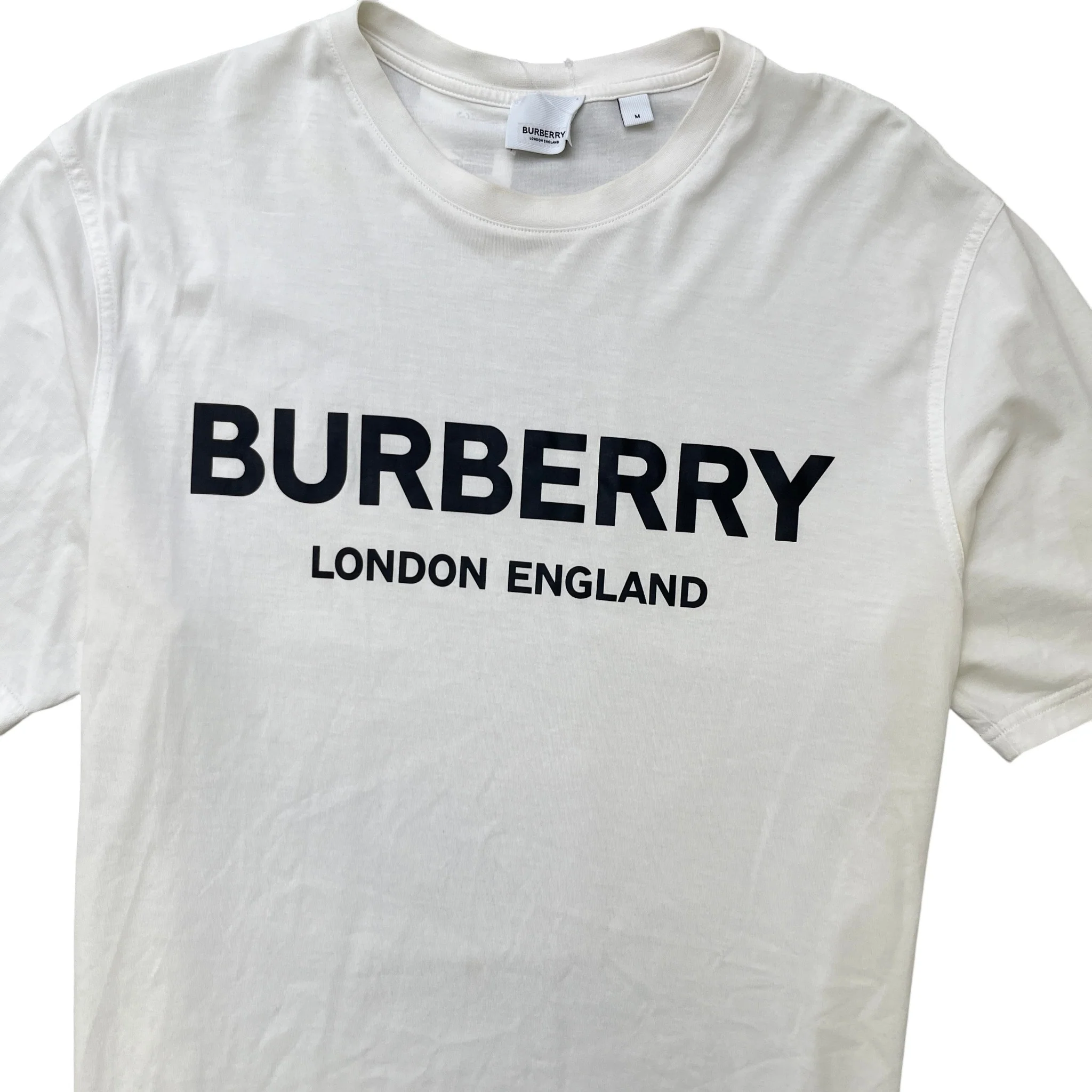 Men's Logo Print Top White Size M - Image 5