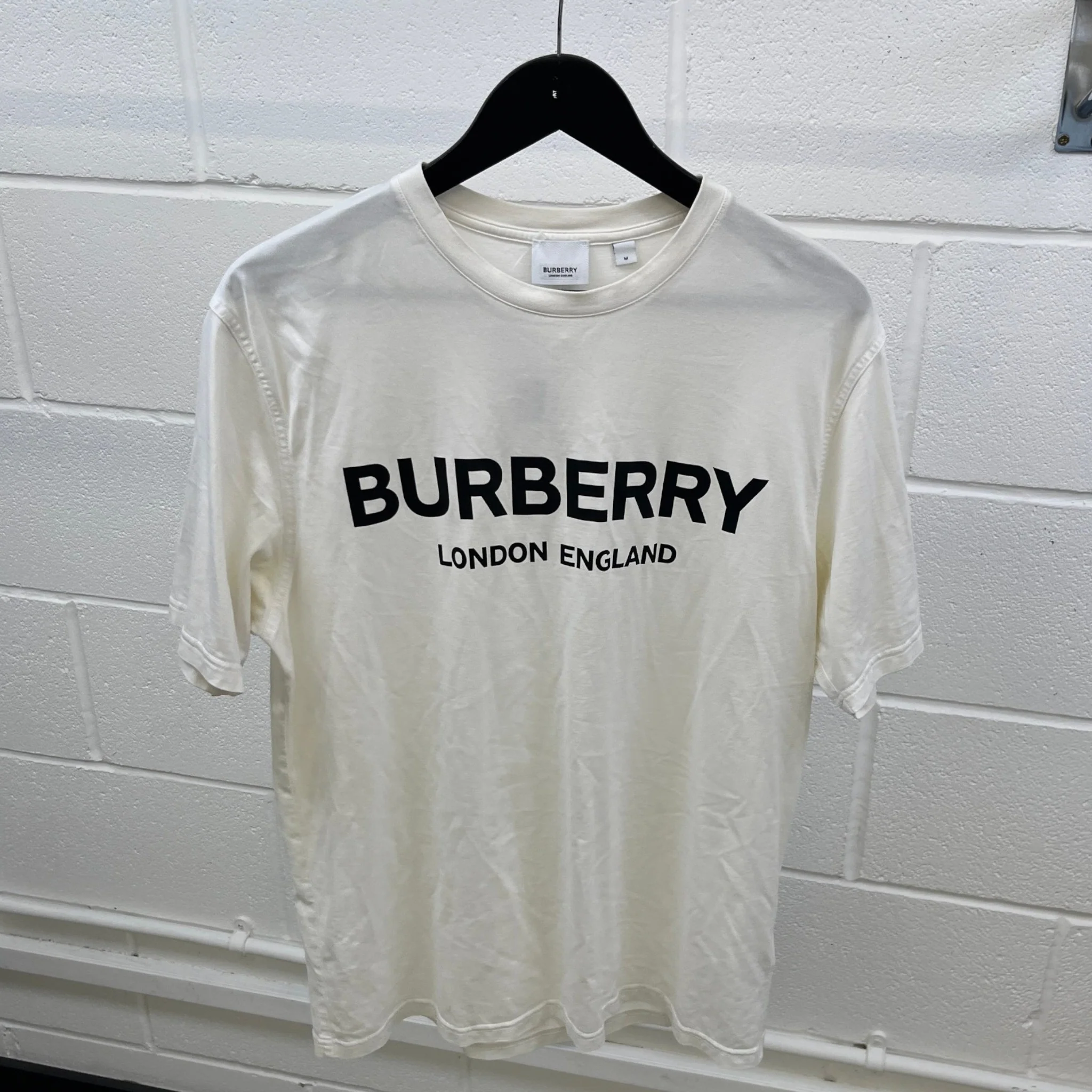 Men's Logo Print Top White Size M - Image 8