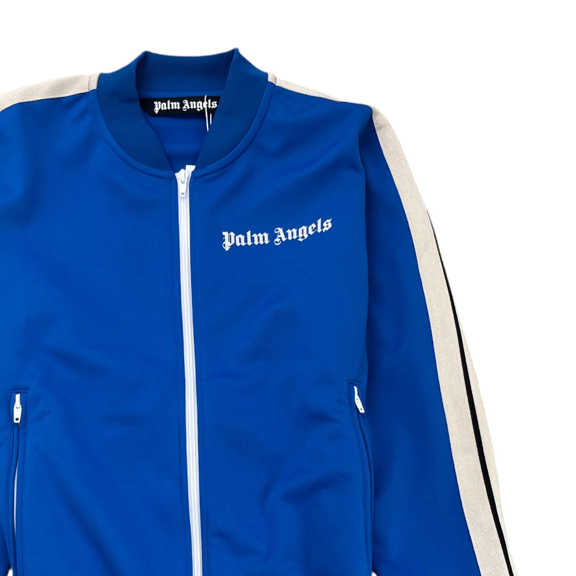 Men's Logo Print Track Jacket Blue Size S - Image 3