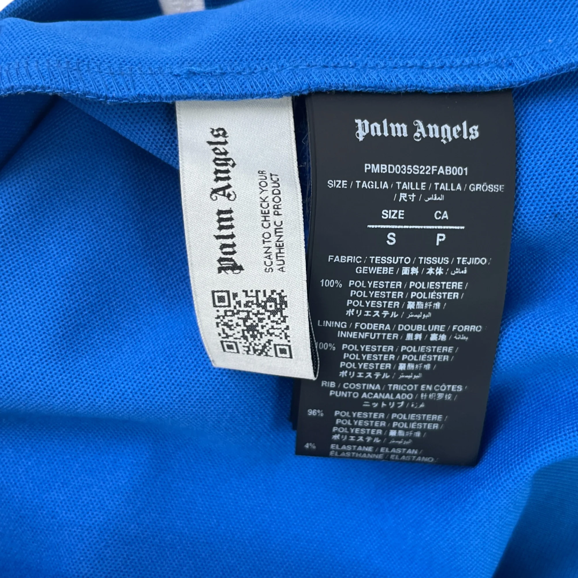 Men's Logo Print Track Jacket Blue Size S - Image 5