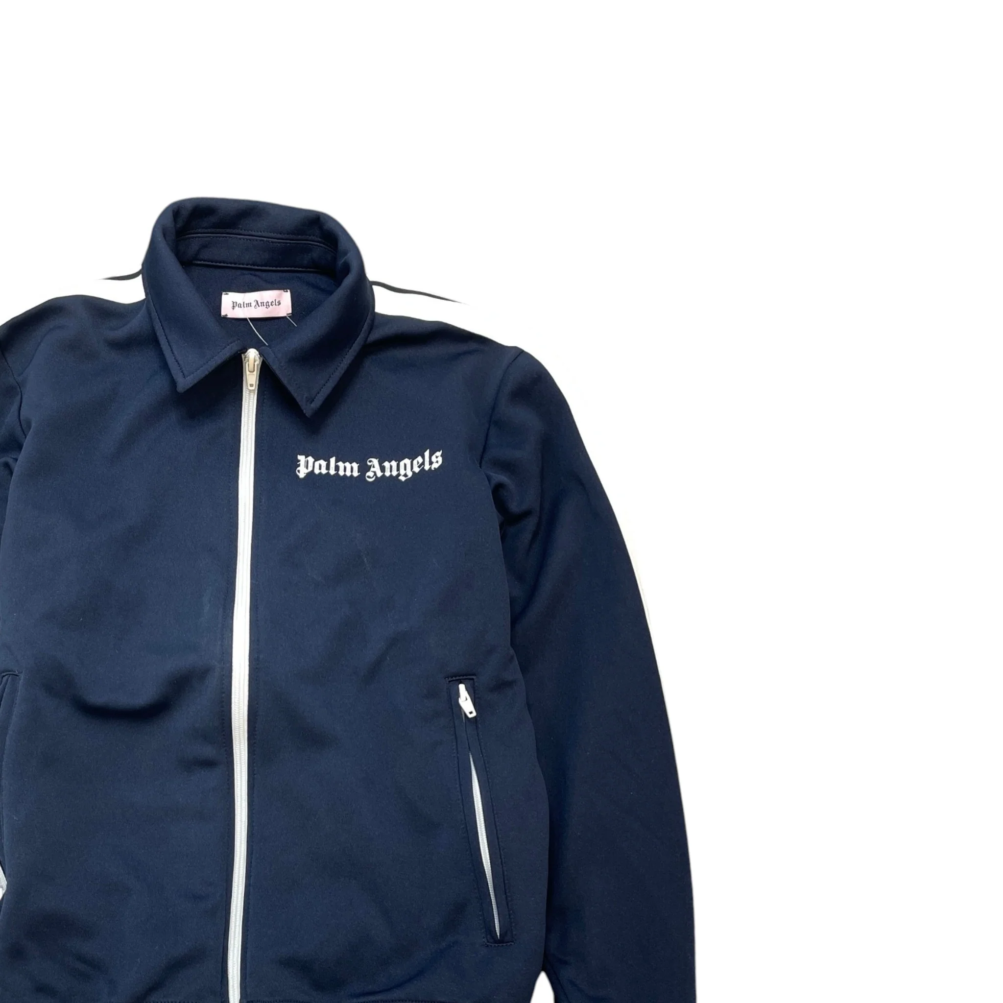 Men's Logo Print Track Jacket Navy Size S - Image 3