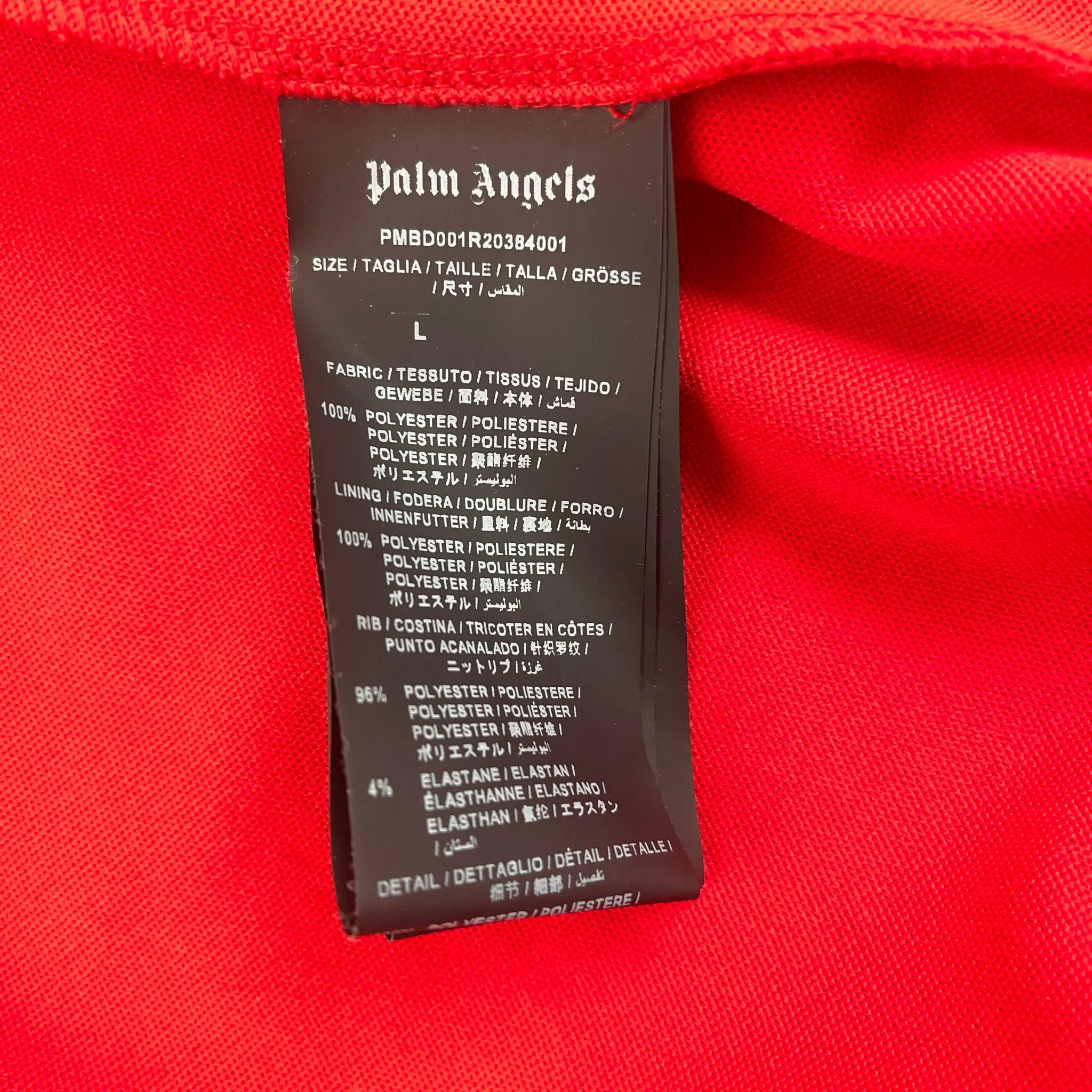 Men's Logo Print Track Jacket Red Size L - Image 10