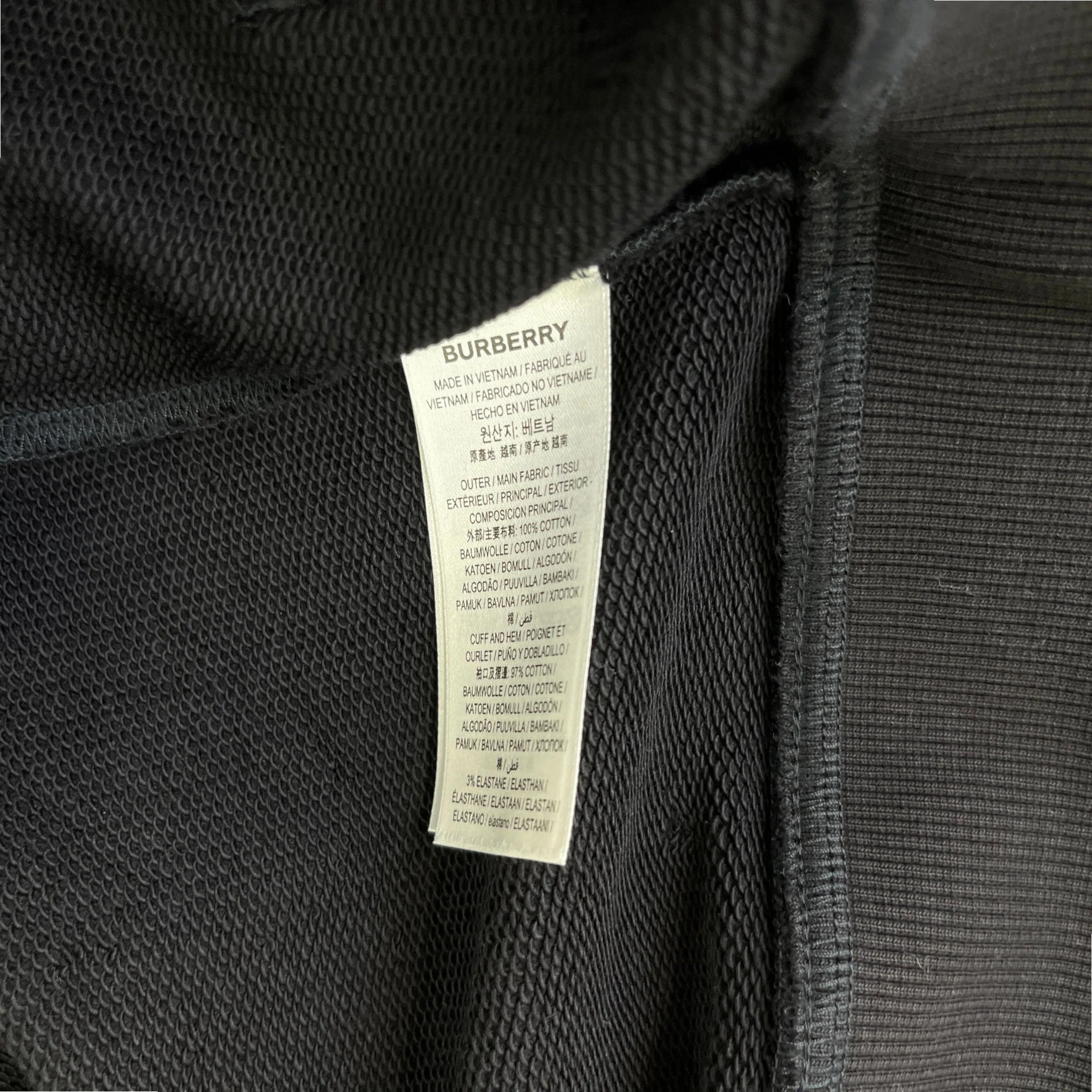 Men's Logo Print Zip Up Hoodie Black Size S - Image 6