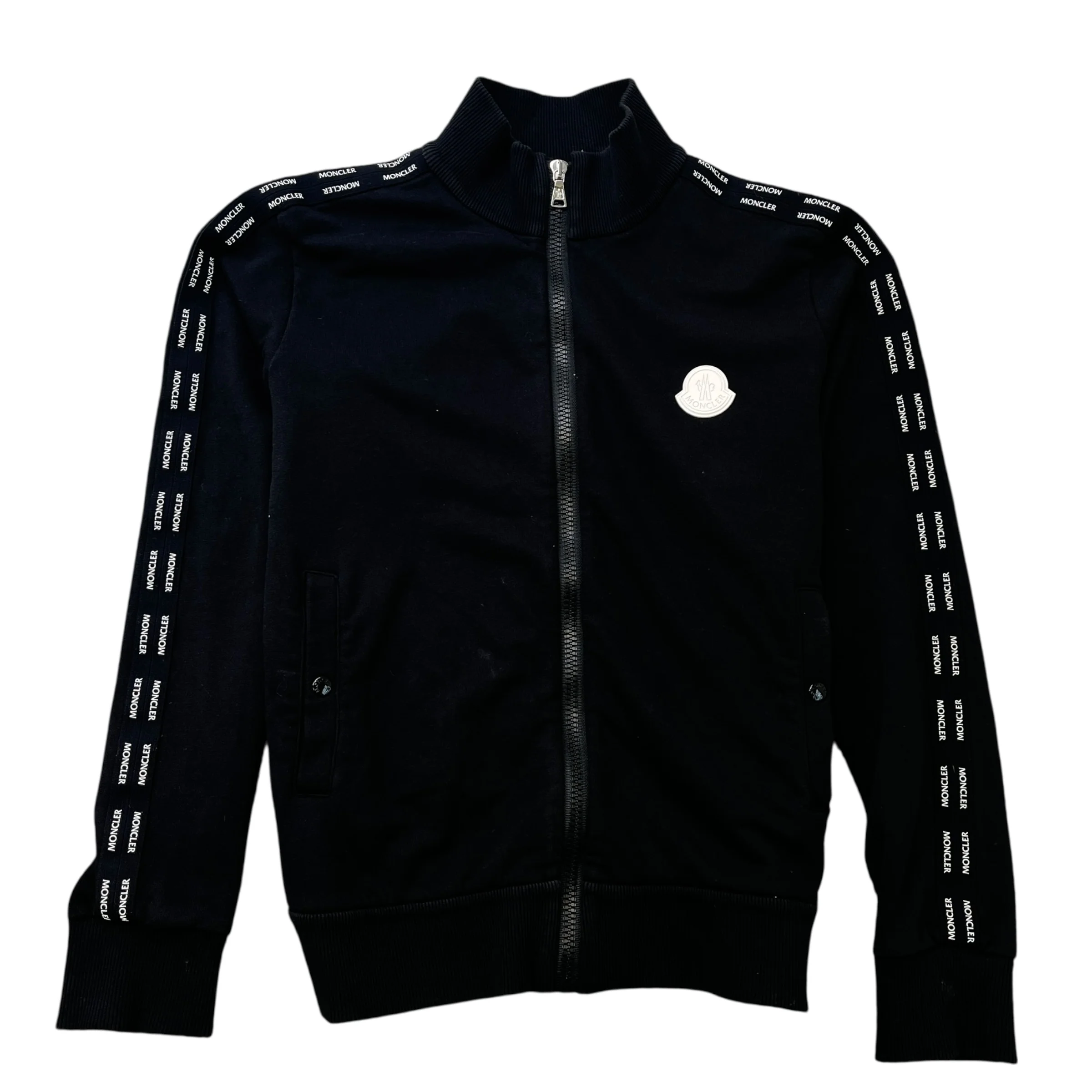 Men's Logo Stripe Boys Age 14 Track Jacket Black Size XXS
