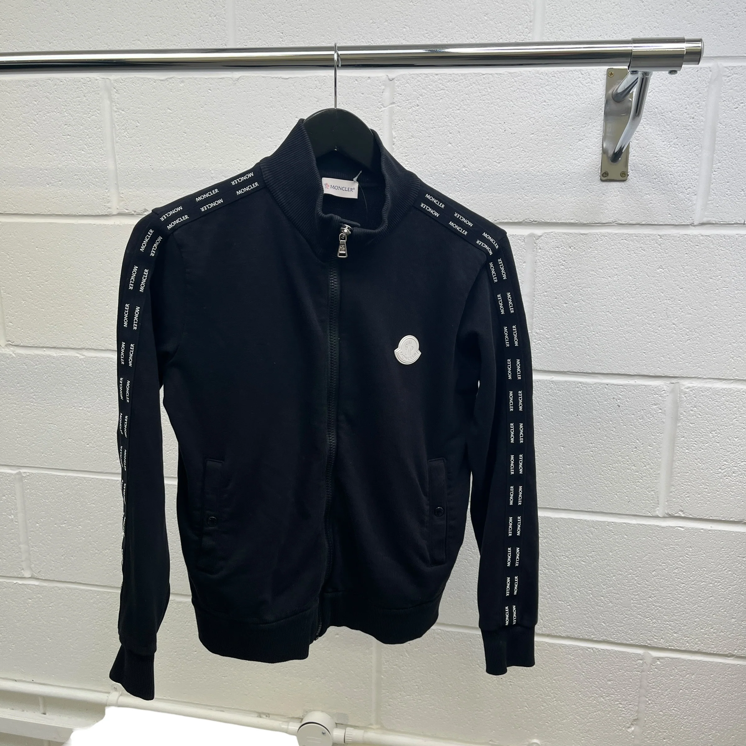 Men's Logo Stripe Boys Age 14 Track Jacket Black Size XXS - Image 10