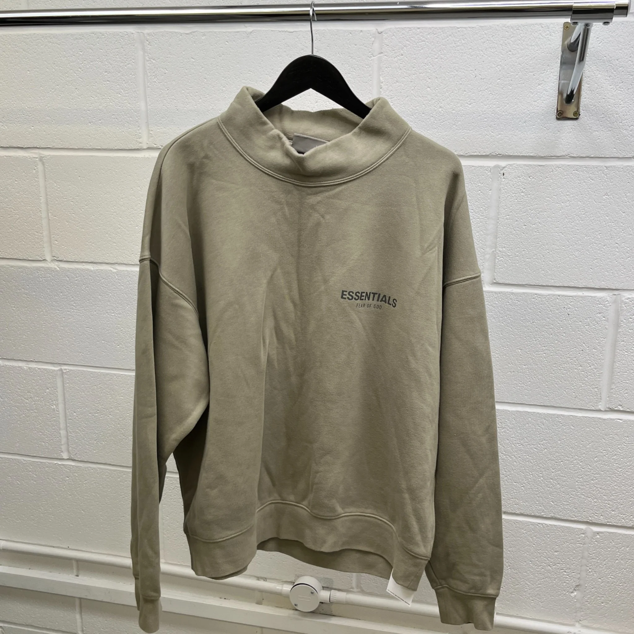 Men's Logo Sweatshirt Khaki Size M - Image 8