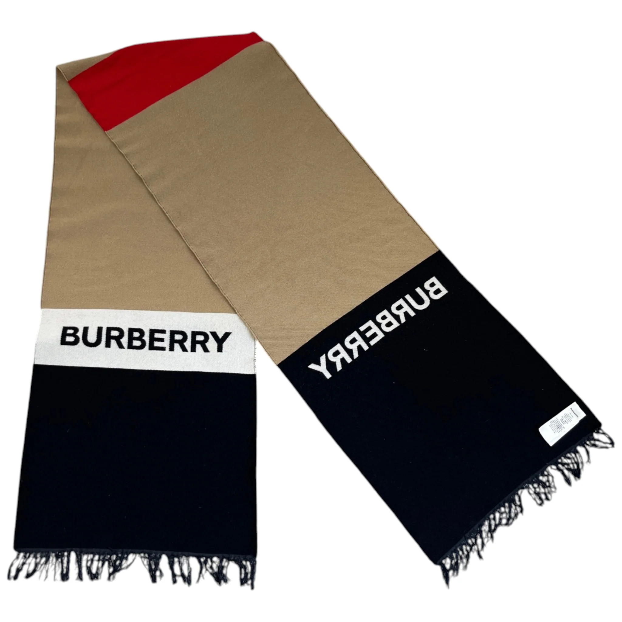 Men's Logo Wool Scarf Beige